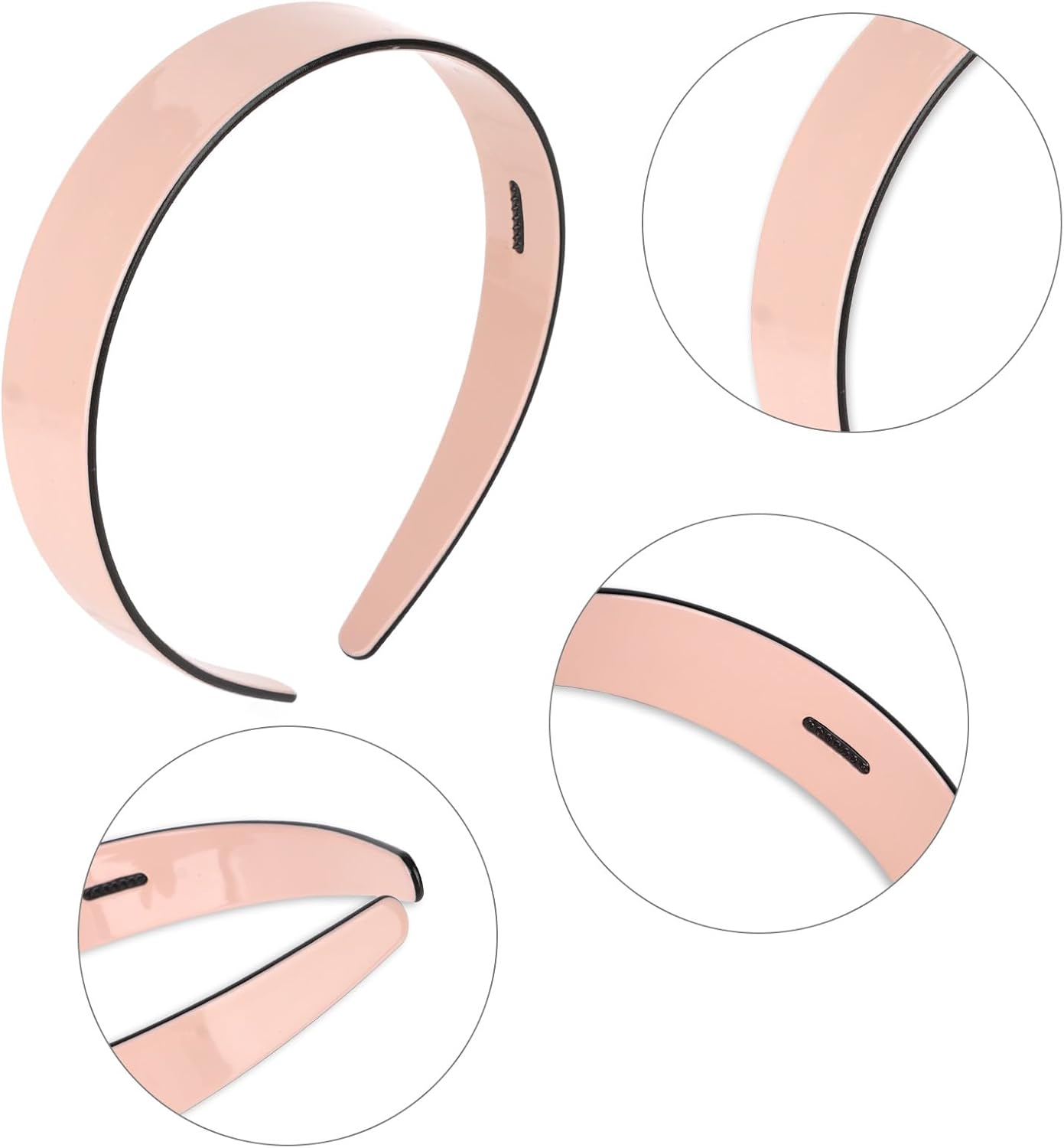 EXIPSAT Set of 2 Real Acetate Flat Headbands, Soft Women'S Hair Band in White and Pink, Fashionable Headpiece with Comfortable Fit, Ideal for Hairstyle Fixation image number 6