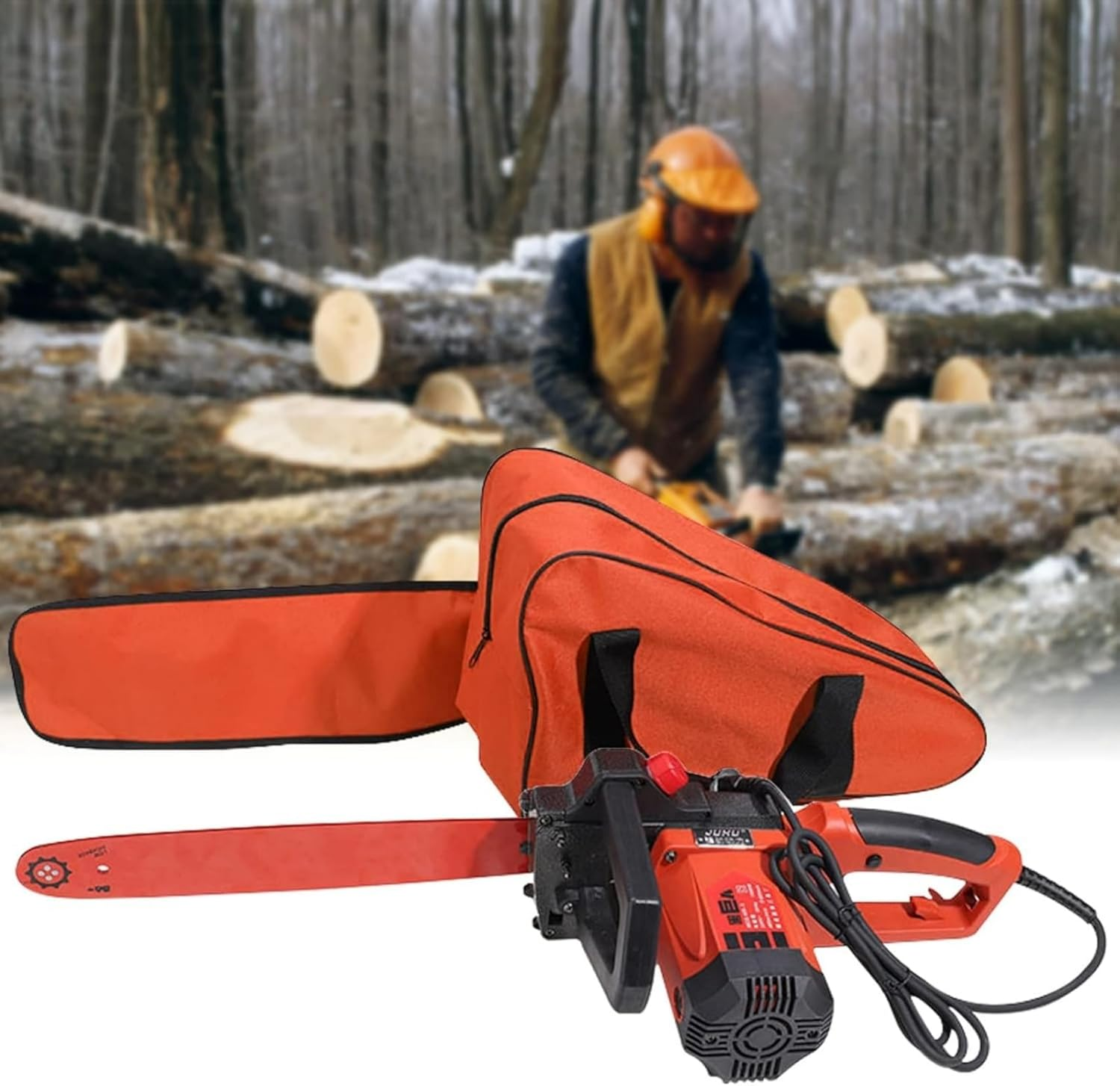 SNOKAY Chainsaw Carrying Case, Heavy Duty Waterproof Chainsaw Bag with Handle and Sticky Strip, Water Resistant Chainsaw Storage for Stihl Husqvarna Chainsaws (16"/18"/20"/22'')