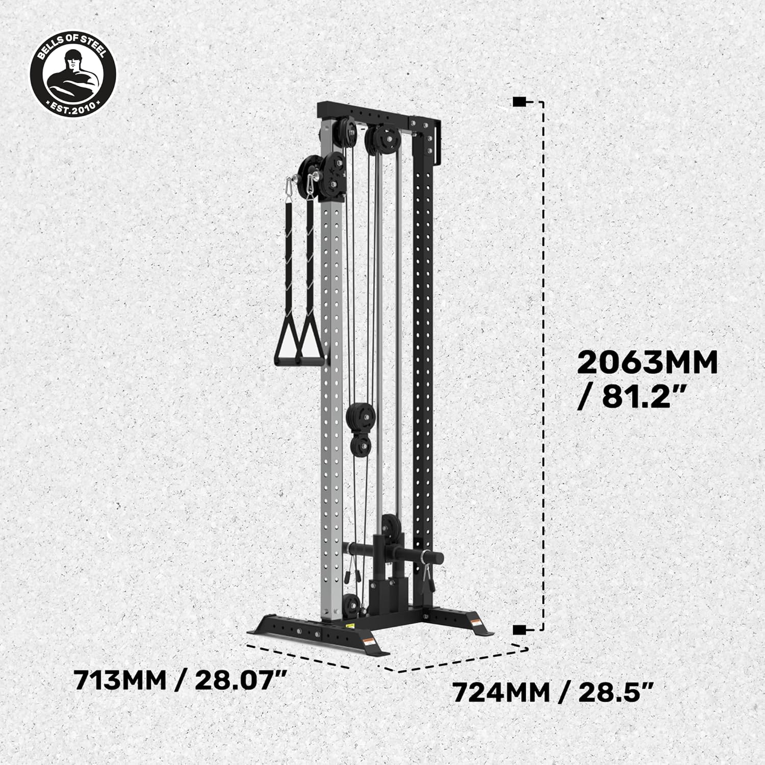 Bells of Steel Cable Machine Tower - Commercial and Home Gym Equipment - Aluminum Pulleys with Stacks or for Plates, Squat Stands and Uprights image number 6