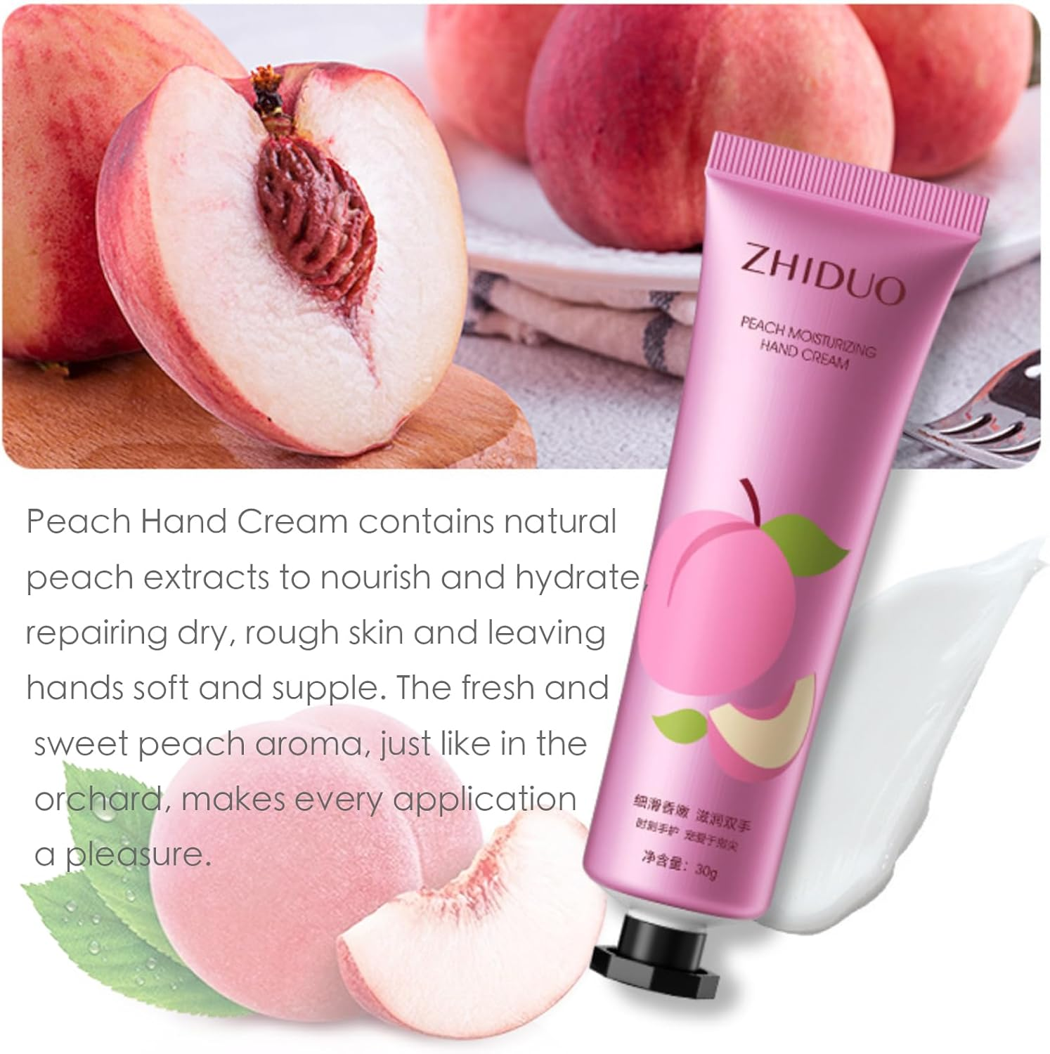Hand Cream Gift Set, Moisturizing Hand Cream Sets for Very Dry Hands, Nourishing Non-Greasy Natural Fruit Flowers Fragrance Multipack Hand Care Lotion Hand Cream Gift for Women (4PCS) image number 4