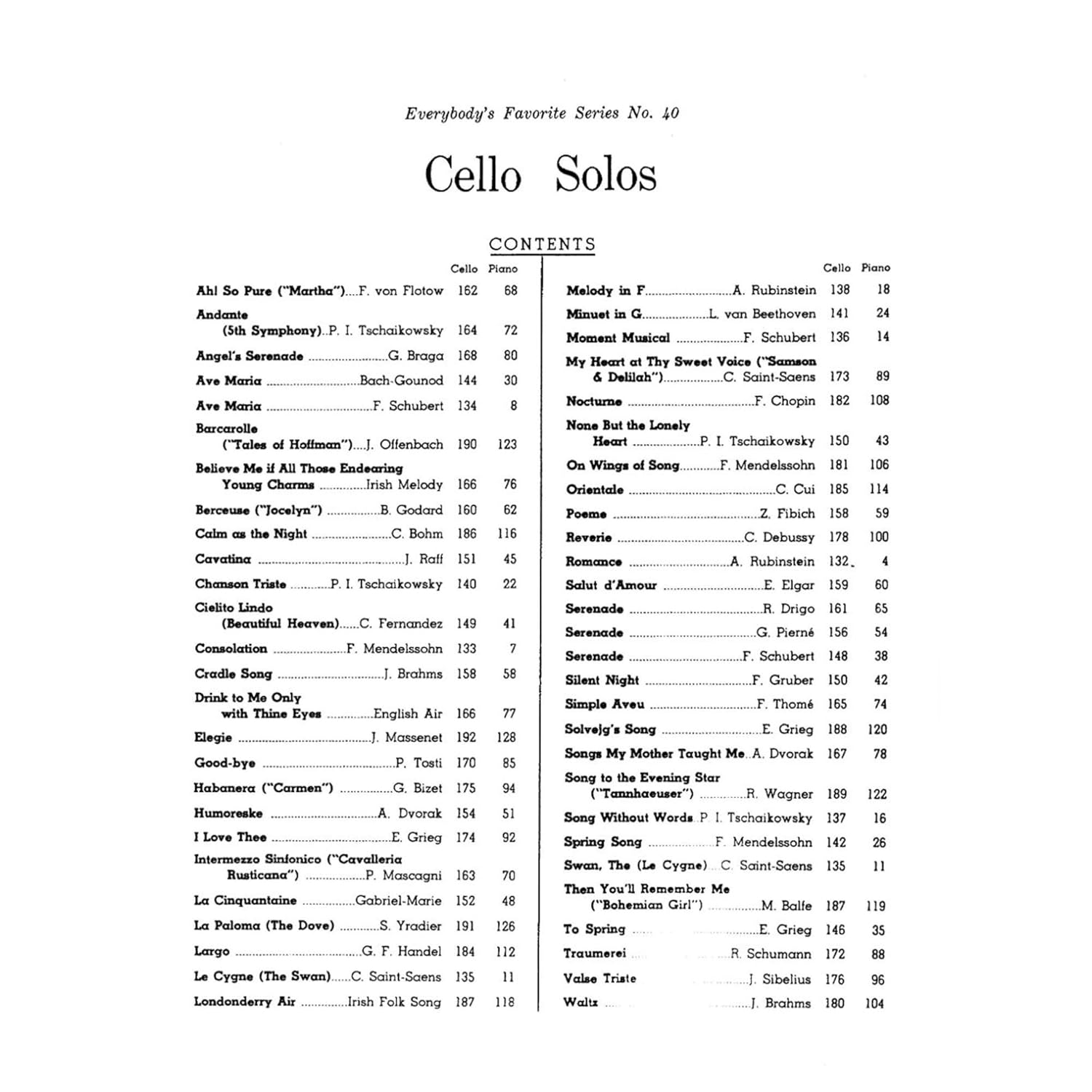 Cello Solos 40: Everybody'S Favorite Series, Volume 40 image number 1