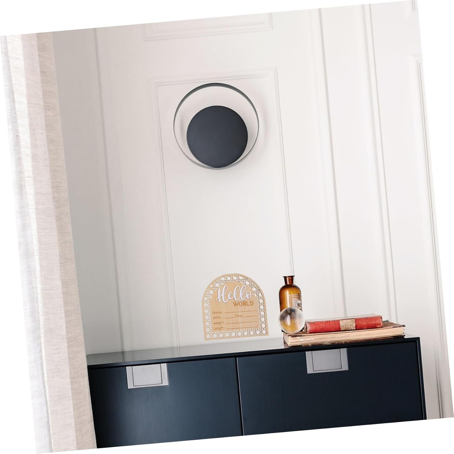 Toddmomy 2Pcs Birth Announcement Board Wooden Sign Beautiful Print Nursery Decor Name Sign for Newborn image number 3