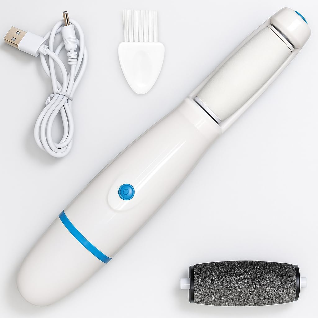 EZONEDEAL Electric Callus Remover Foot File, Rechargeable Pedicure Tools for Dry Hard Cracked Dead Skin on Your Heels & Feet. Spa Quality Exfoliation-Pink