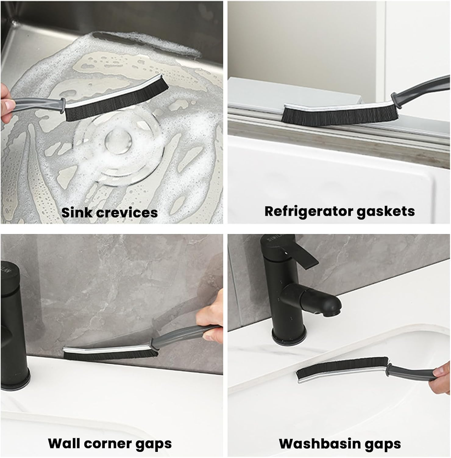 11 Pcs Crevice Cleaning Brushes Multifunctional Gap Cleaning Scrub Brush - Cleaning Brushes Set for Tight Space Cleaning Bathroom Faucets Kitchen Window Supplies (Durable Bristles)