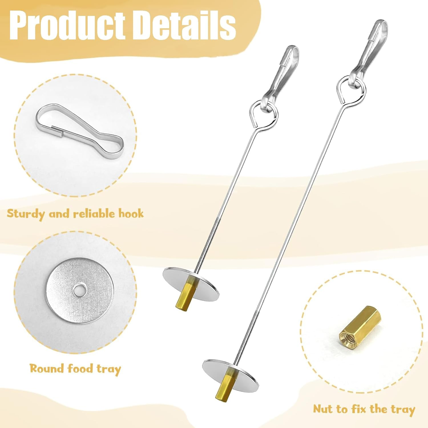 Shanbye Parrot Skewer Feeder,2 PCS Stainless Steel Bird Fruit Skewer Feeder Parrot Treats Holder Foraging Toy & Bird Cage Accessories for Budgie Parakeet Cockatiel Large Birds Toys and Feeders image number 2