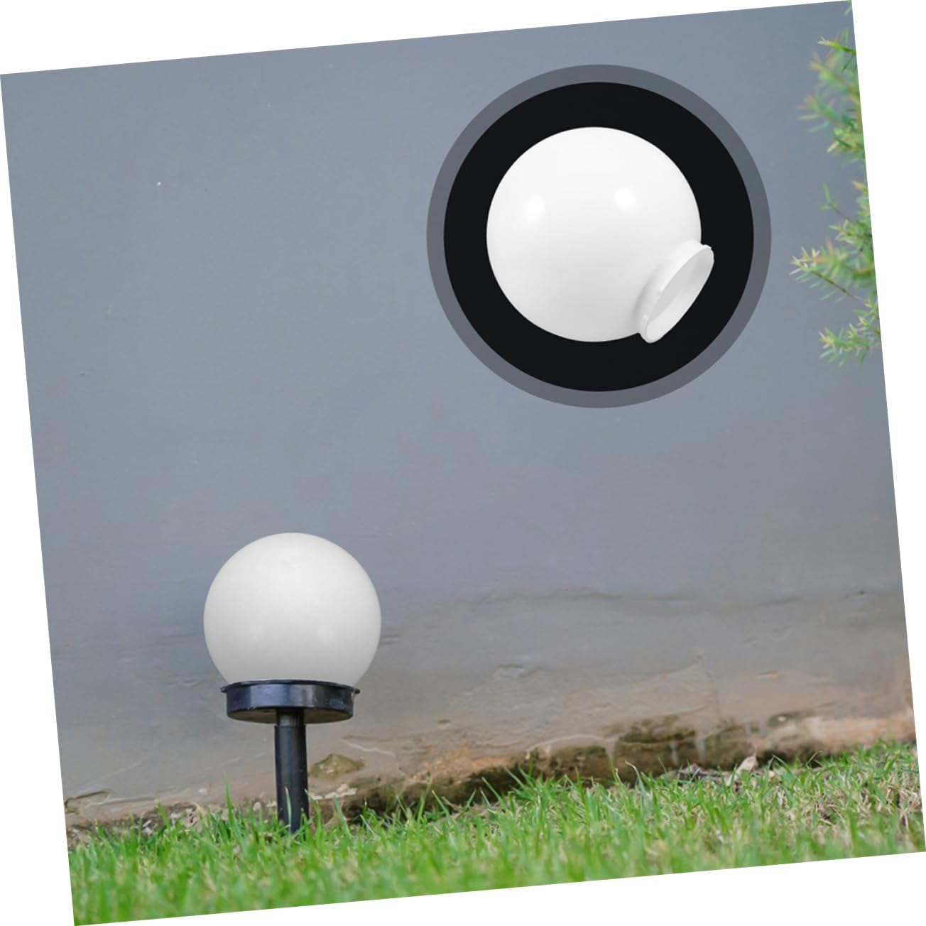 WHAMVOX Outdoor Acrylic Lamp Globe Cover 300Mm White Milk Ball Shaped Lampshade Fixture Replacement for Garden Fence Wall Lighting Accessories image number 5