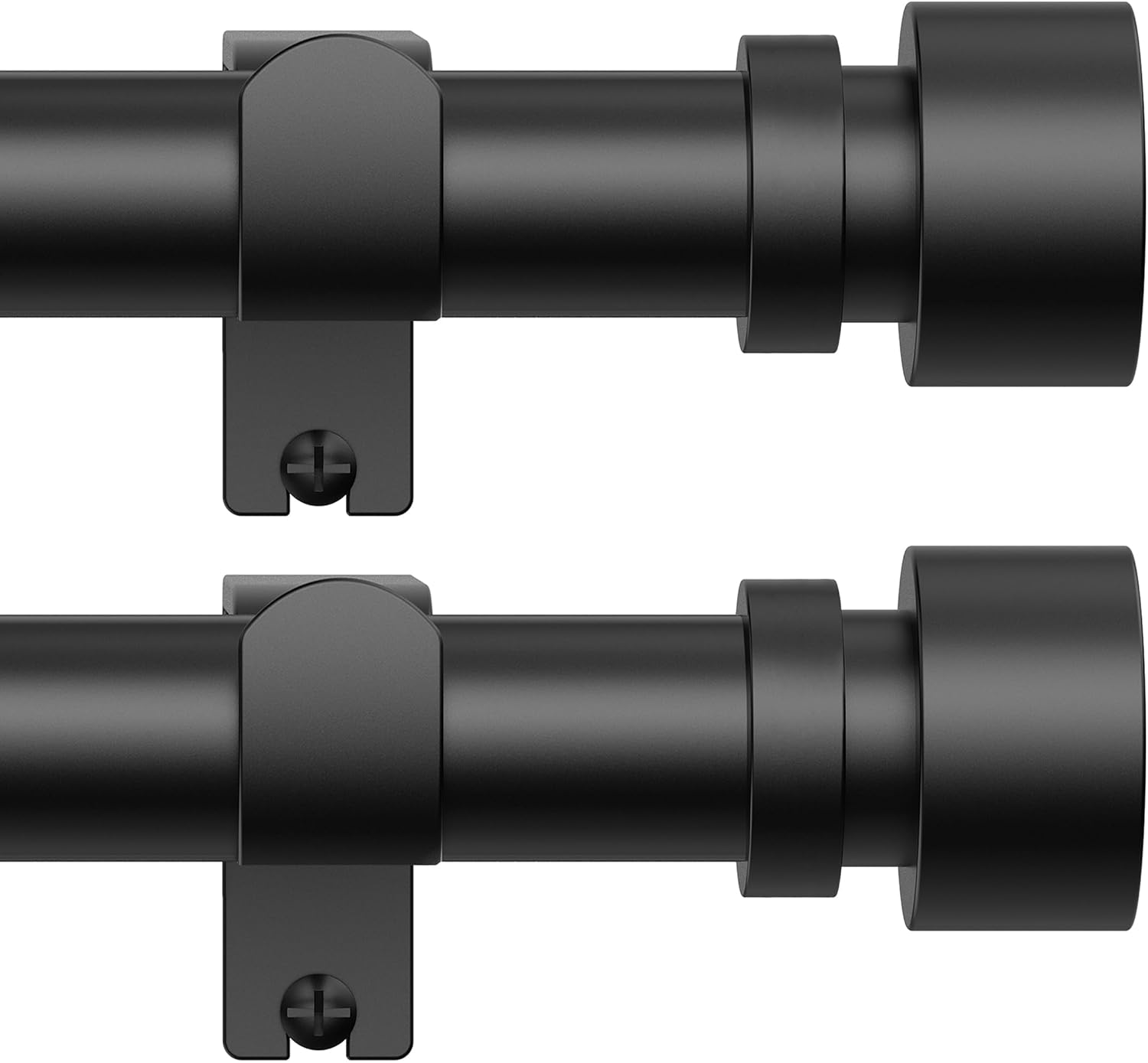 Curtain Rods 45-429 Cm, for Window 406 Cm, Adjustable Length Heavy Duty Decorative Finials Diameter 2.2 Cm,13 Ft, Black image number 2
