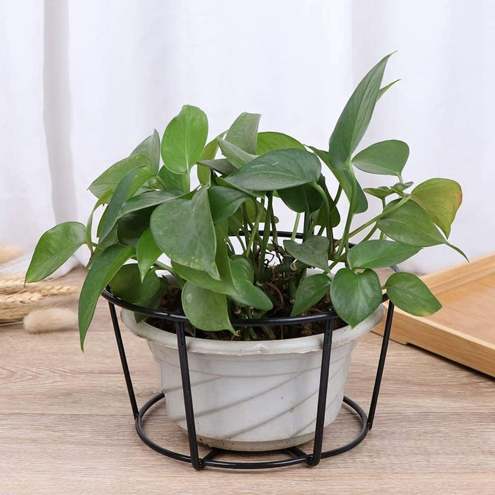 Veumoie 4Pcs Hanging Railing Flower Pot Holders Plant Iron Racks Fence Metal Potted Stand Mounted Balcony Baskets Small image number 5