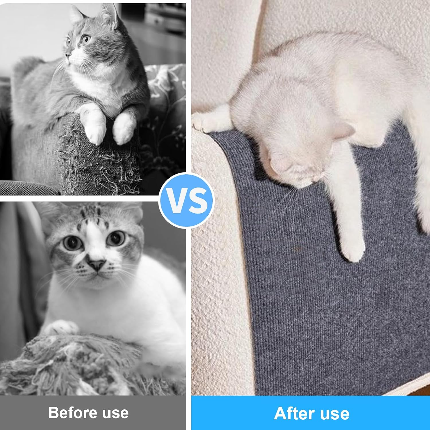 Pack of 2 Scratching Mat for Cats, 100 Cm X 30 Cm Scratch Protection Cat Scratching Mat Self-Adhesive Scratching Mat Cat DIY Trimmable Carpet Mat Pad Cat Scratching Boards Reusable Scratching Mat Cat image number 1