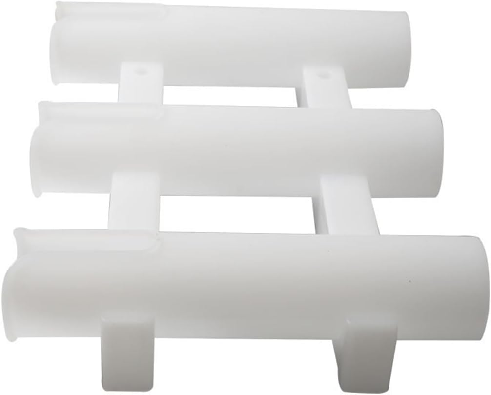 AIMALL 3-Slot Plastic Fishing Rod Bracket &ndash; Durable PP Material for Sea and Boat Fishing, Black & White Options, 11.81 X 8.86 Inches with Stable Mount Design