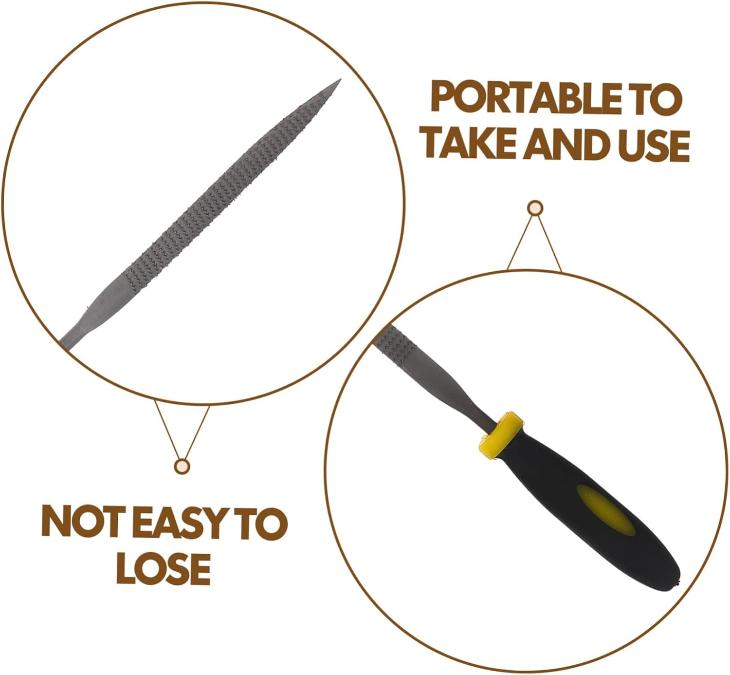 Tofficu 6Pcs Hand File Tool Set for Woodworking Mini Rasp Files Skid-Resistant Handles for Precise Wood Shaping image number 4