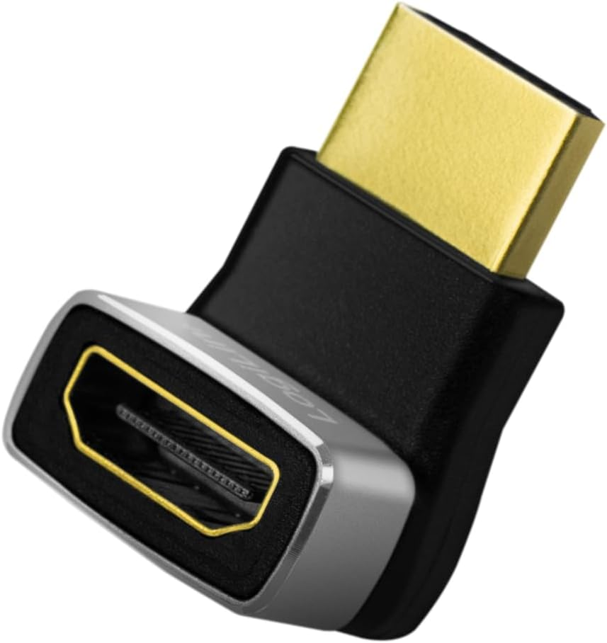 Logilink AH0007A HDMI Ultra High Speed Adapter (Male/Female) with up to 18 Gbit/S, 270&deg; Angled, Ultra HD Resolution 8K/60 Hz (7680 &times; 4320) image number 1