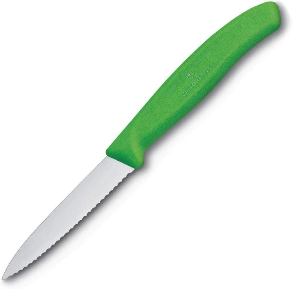 Victorinox Swiss Classic Wavy Edge Paring Knife, Pointed Tip, Green, 6.7636.L114 image number 6