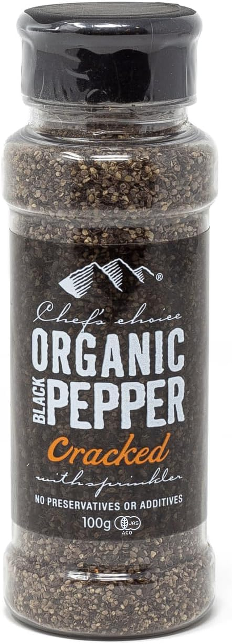 Chef'S Choice Organic Cracked Black Pepper in Shaker 100G