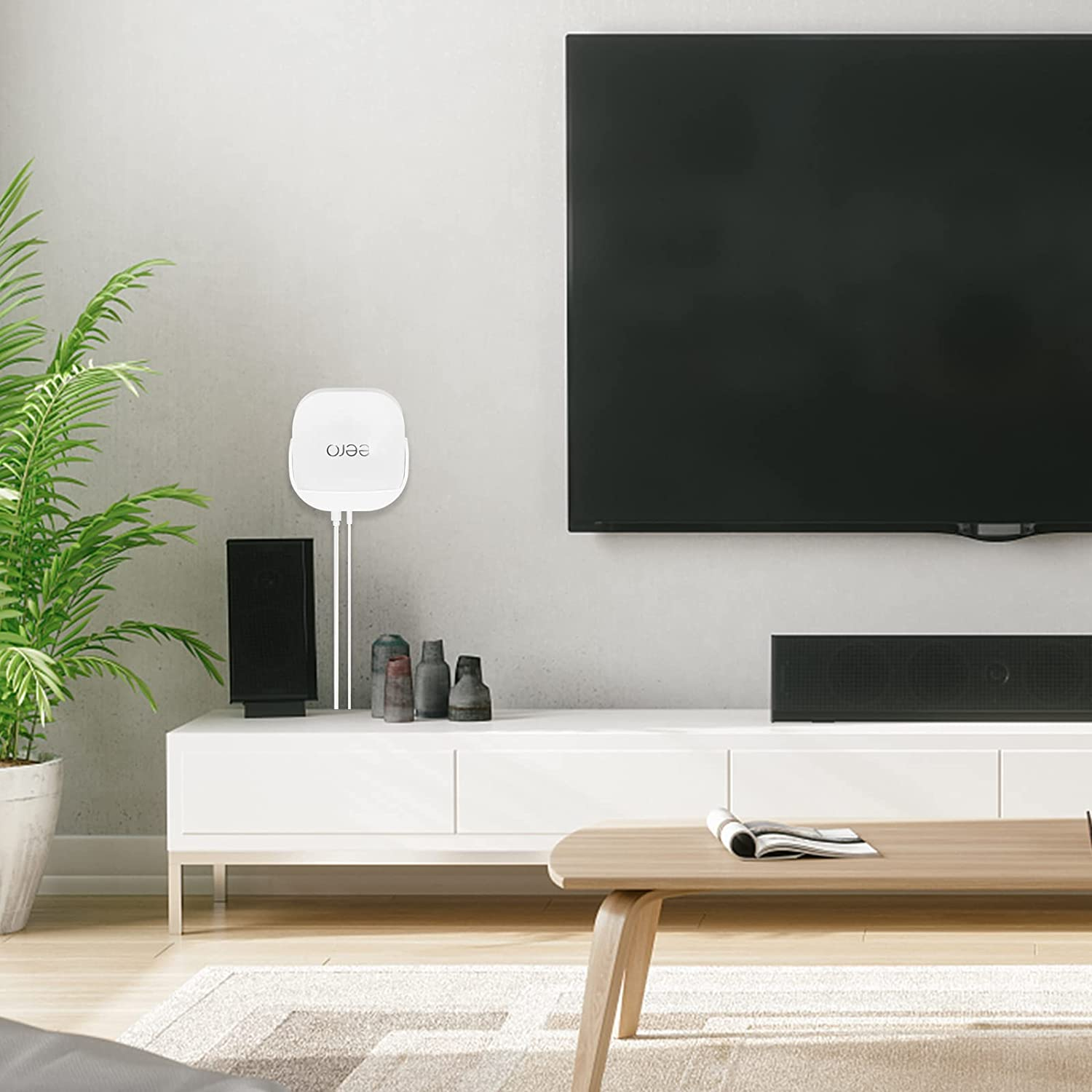 HOLACA Wall Mount Holder Bracket for EERO 6+ Tri-Band Mesh Wifi 6 System (2 Pack) image number 1