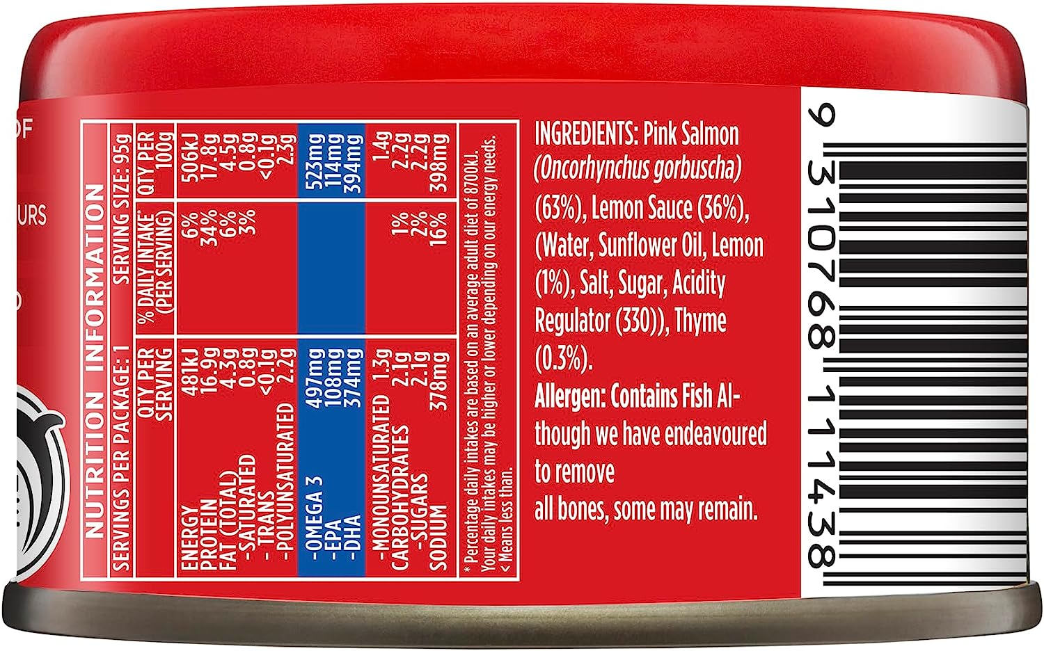 SAFCOL Premium Salmon Lemon and Thyme 95G Can X 12 image number 2