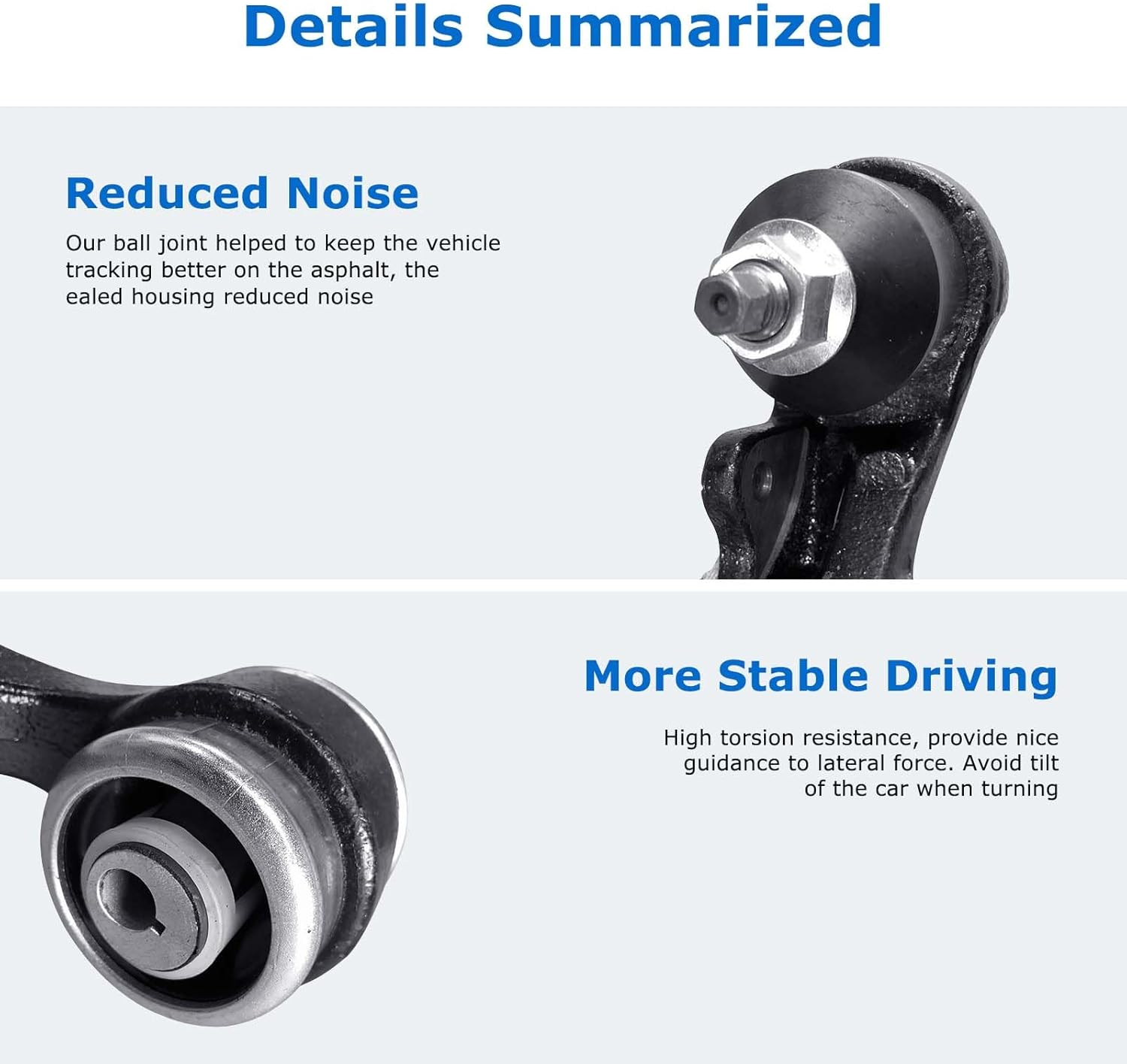 2Pcs Front Lower Control Arms with Ball Joint Bushing Set Replacement for Ford Falcon AU 2 BA BF XR6 XR8 2000-2008 Sedan Wagon Ute Left and Right Side image number 3