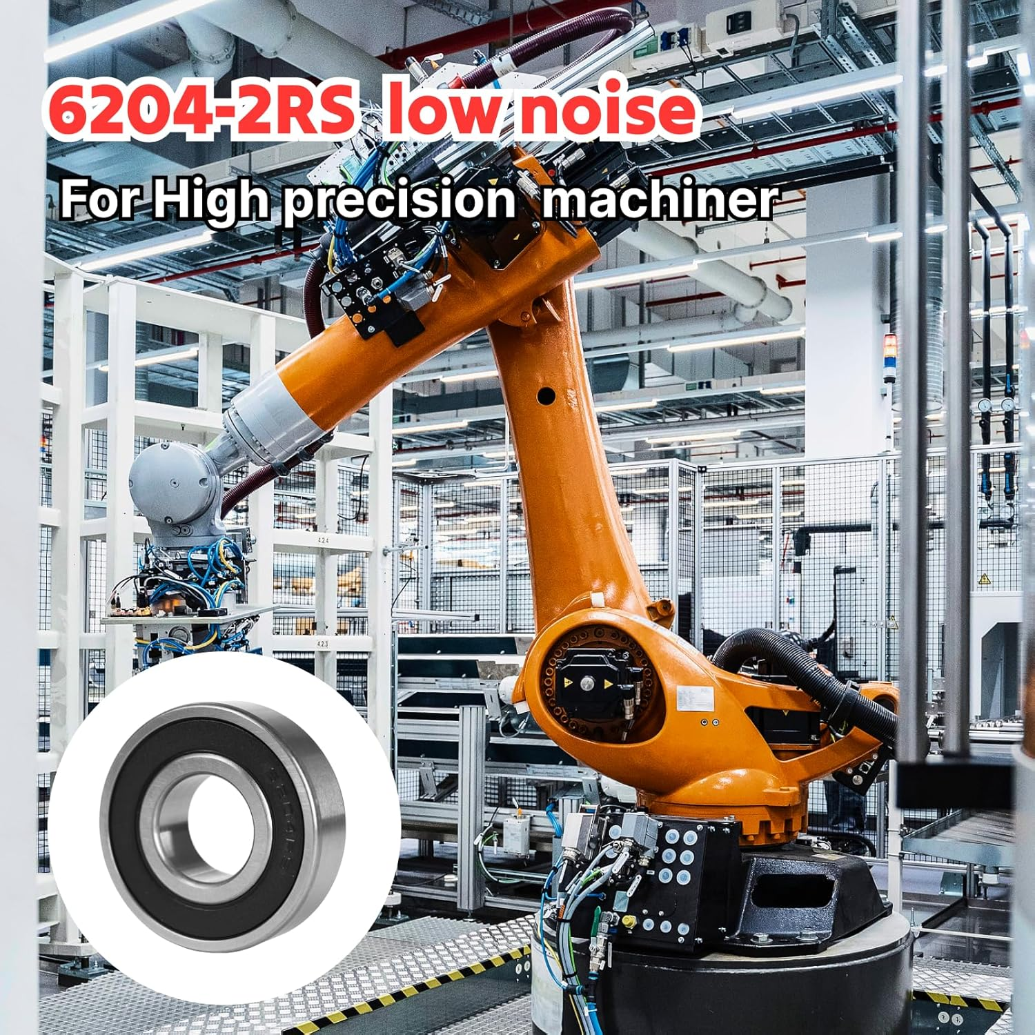 6204-2RS Deep Groove Ball Bearings, Carbon Steel, Double-Sealed, 20X47X14Mm, 4 Pack &ndash; High Performance for Gear, Generator & Office Equipment
