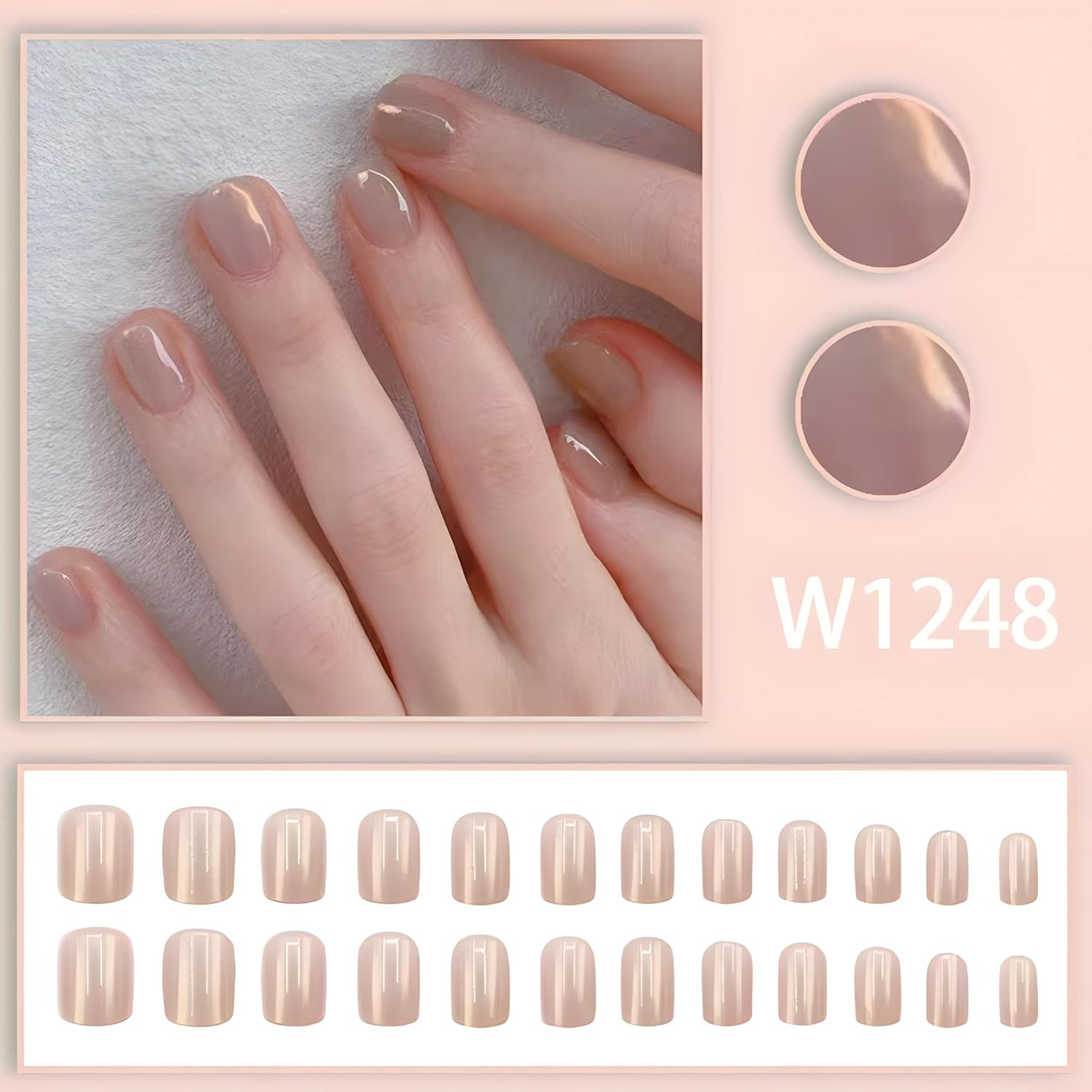 Sandanfine Pressing Style Fake Nails, Reusable Fake Nails, Fake Nails, Minimalist Fake Nails, Fashionable Fake Nails, with Press on Nail Adhesive7 image number 3