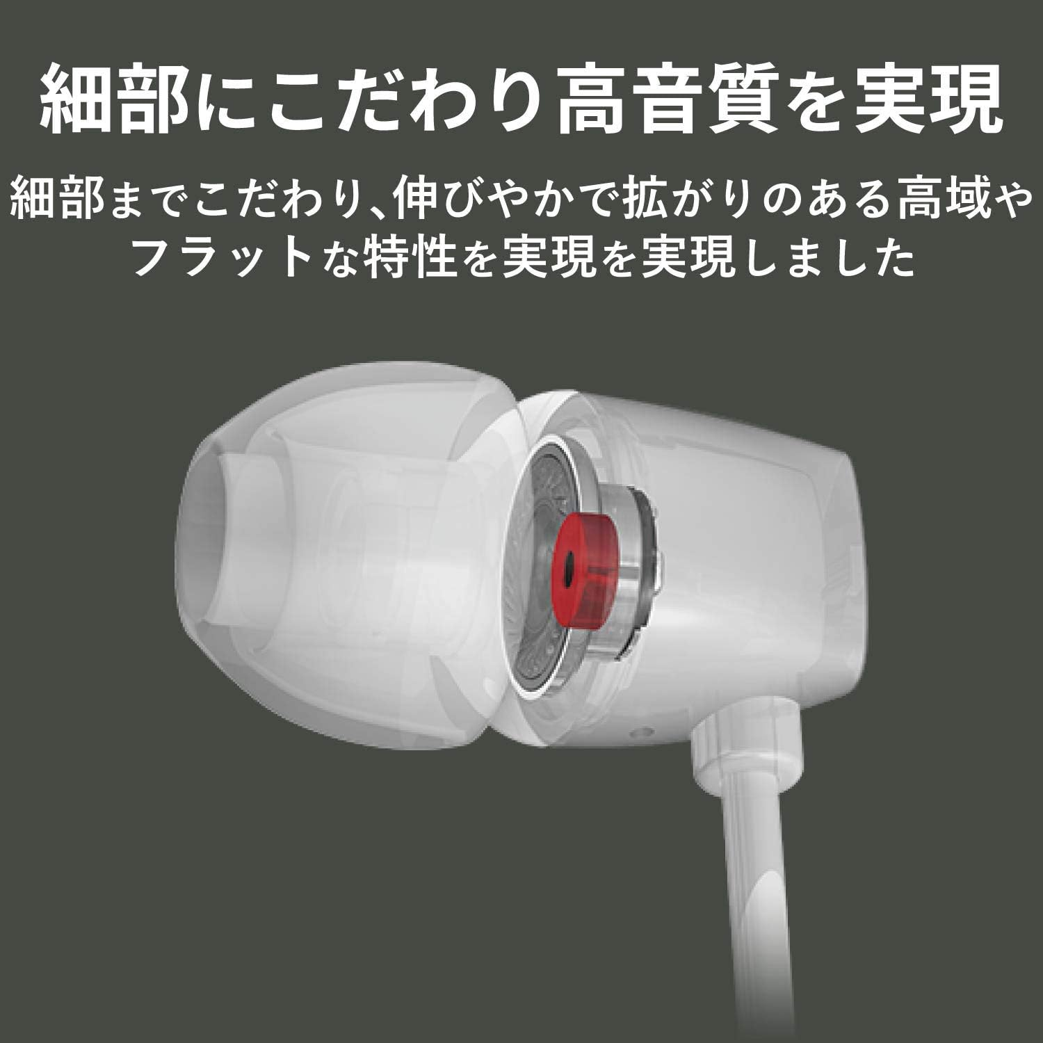 Elecom EHP-LCN200MXWH Lightning Earphones, 0.3 Inch (8.5 Mm) Driver, MFI Certified, Fast Music, CN200 Series with Microphone, White image number 1