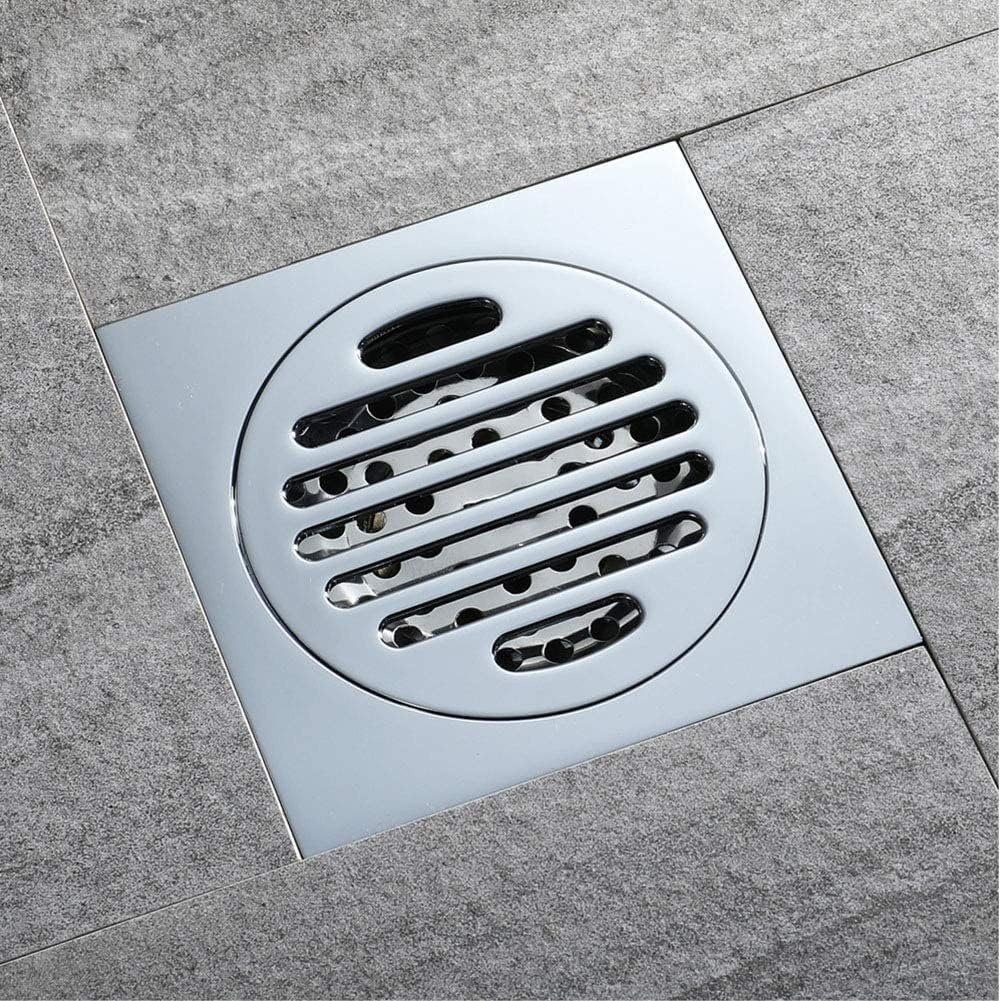 Square Floor Drain Thickened Stainless Steel Bathroom Tile Insert Floor Drainer Anti-Odor Anti-Clogging Shower Floor Drain with Removable Strainer- Waste Grate Strainer for Kitchen, Washroom, Hotel image number 6