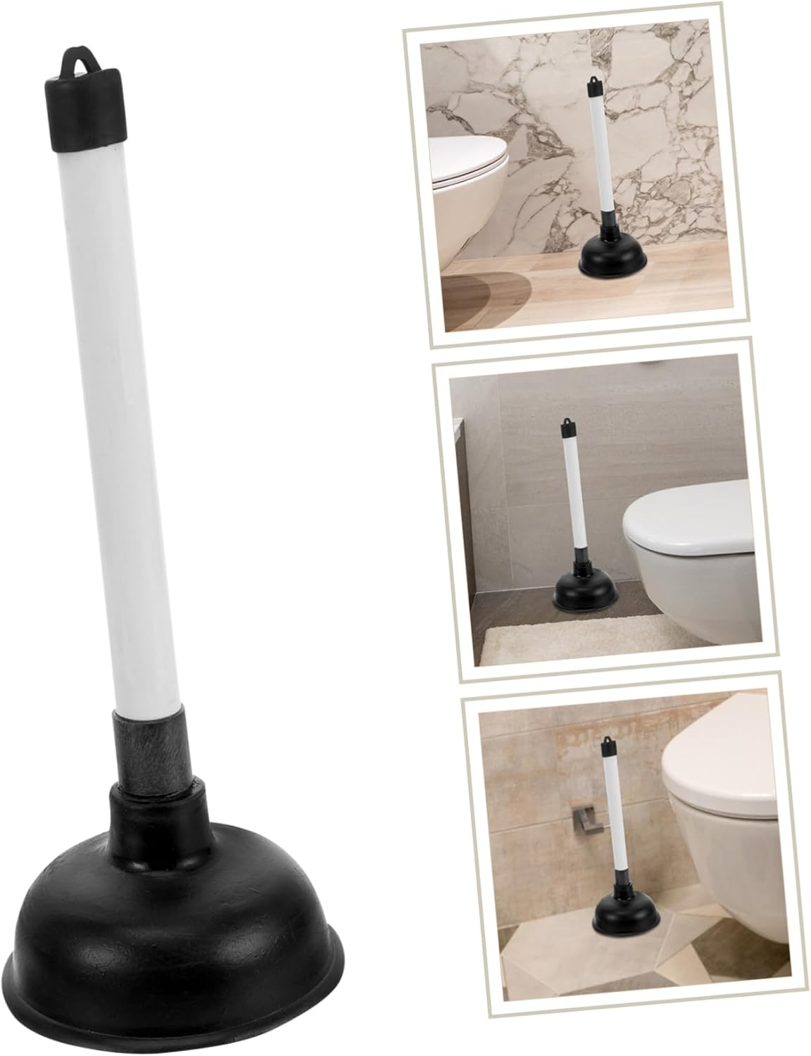 BESTYASH Toilet Plunger Unblocker with Reinforced Cup and Long Handle for Bathroom Kitchen Drain Cleaning Tool Multi Purpose 11 Inch image number 1