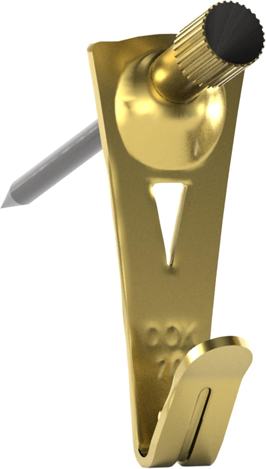 OOK 50615 Professional Picture Hangers, Art Hangers, Padded, Brass, Reusable Picture Hooks, 20Lb (15 Set) image number 5