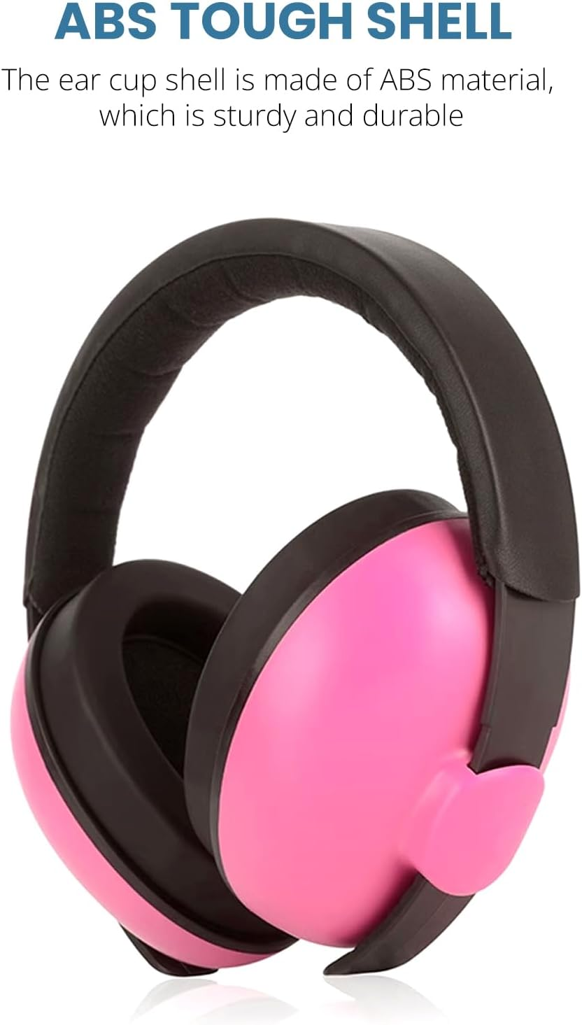 Baby Noise Protection Ear Muffs for Infants & Toddlers (0-3 Years), 26Db Hearing Protection, Ideal for Outdoor, Airplane, Sleep, Fireworks &ndash; Pink image number 1