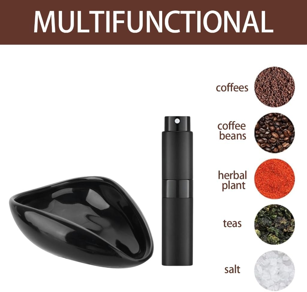 Zeizafa Professional Coffee Bean Dosing Cup Coffee Accessories Ceramic Dosing Tray Spray Bottle Suitable for Consistent Brewing Spray Bottle Black image number 5