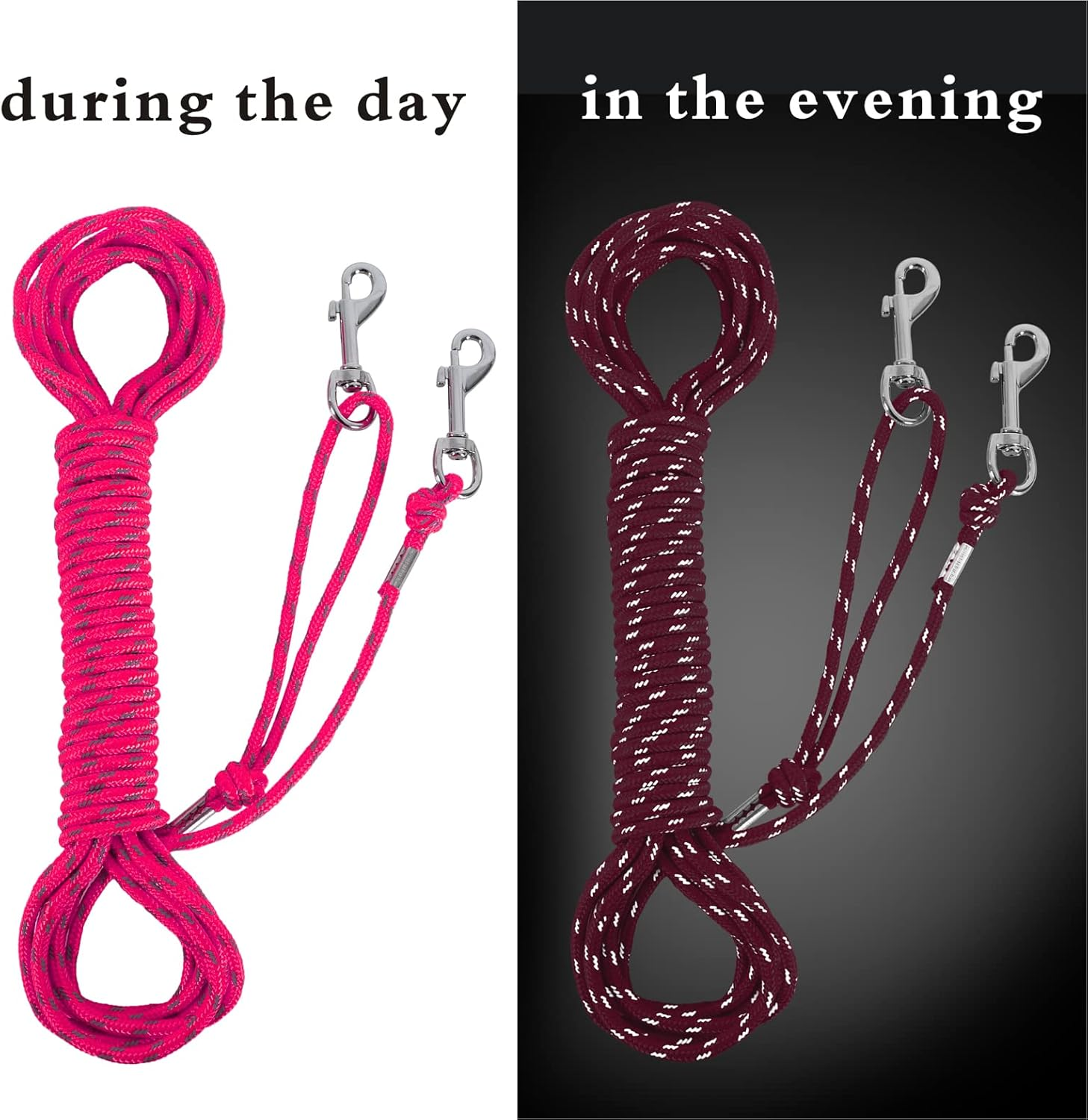 Reflective Cat Leash -30FT Cat Cable Out Leash Escape Proof Walking Leads Yard Long Leash Durable Safe Leash Traning Play Outdoor for Puppies/Kittens/Small Animals(Hotpink) image number 4