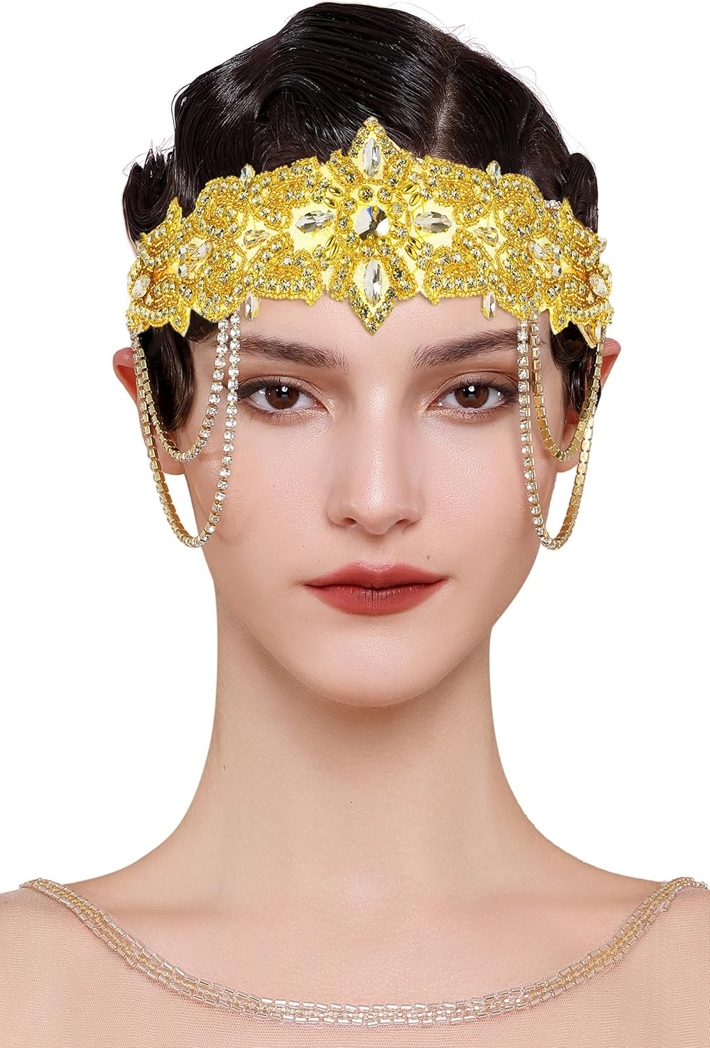 BABEYOND Flapper Headpiece for Women - Flapper Headband 1920S Gatsby Headpiece Vintage Accessories for Women image number 3