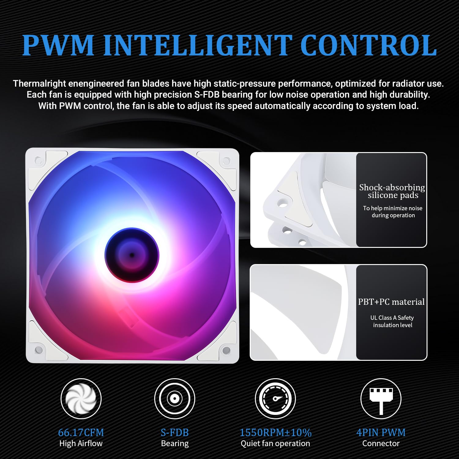 Thermalright Aqua Elite 240 ARGB White V4 CPU Water Cooling,White Aio CPU Cooler, 240 Cooling Row Size,Double PWM Fans with S-FDB Bearings,For Amd/Am4/Am5,Intel LGA1851/1150/1151/1200/2011/ 1700 image number 3