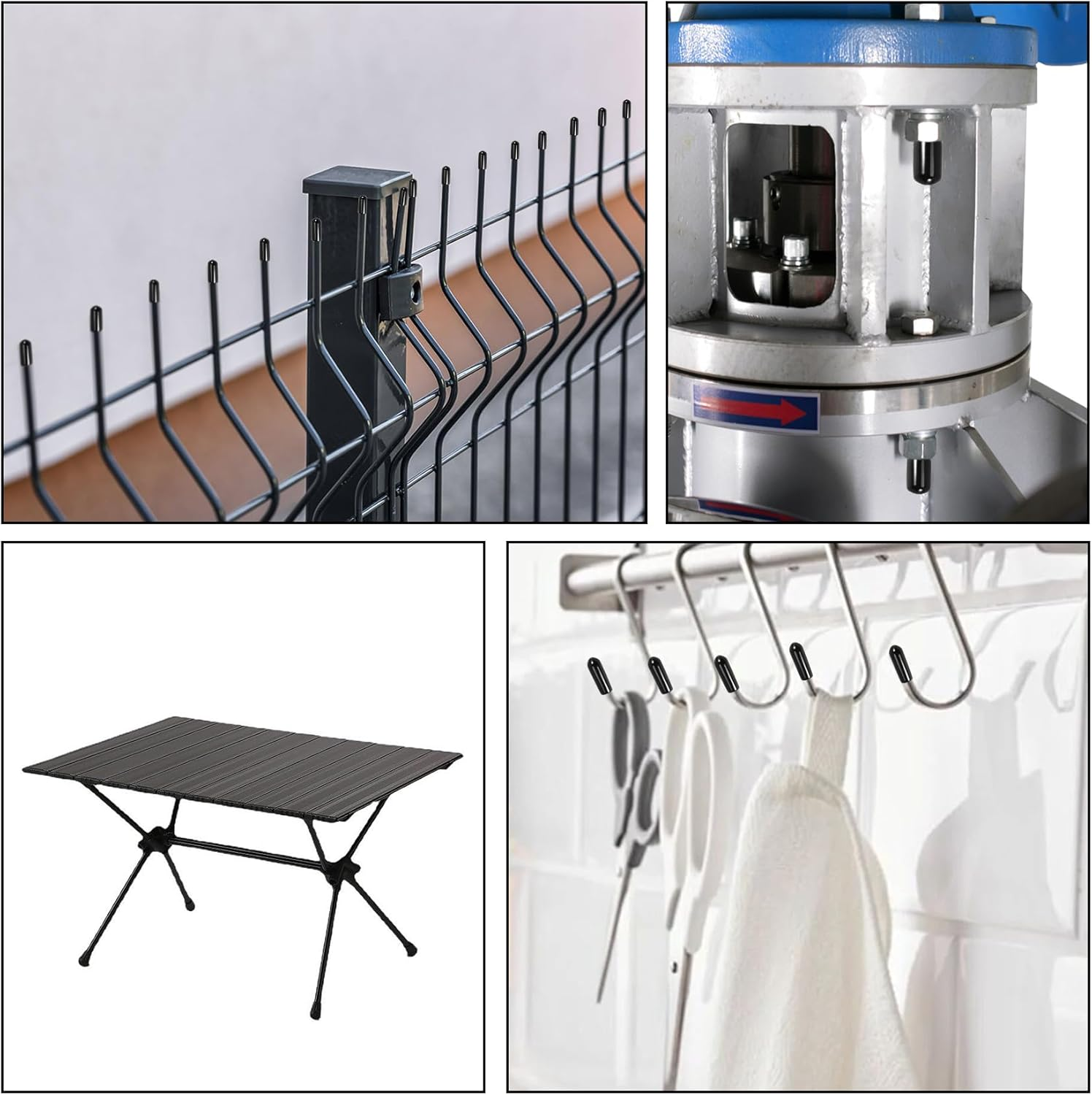 Ceahoify 100Pcs Rubber End Caps 4Mm ID PVC round Tube Bolt Cap Cover Screw Thread Protectors Black image number 6