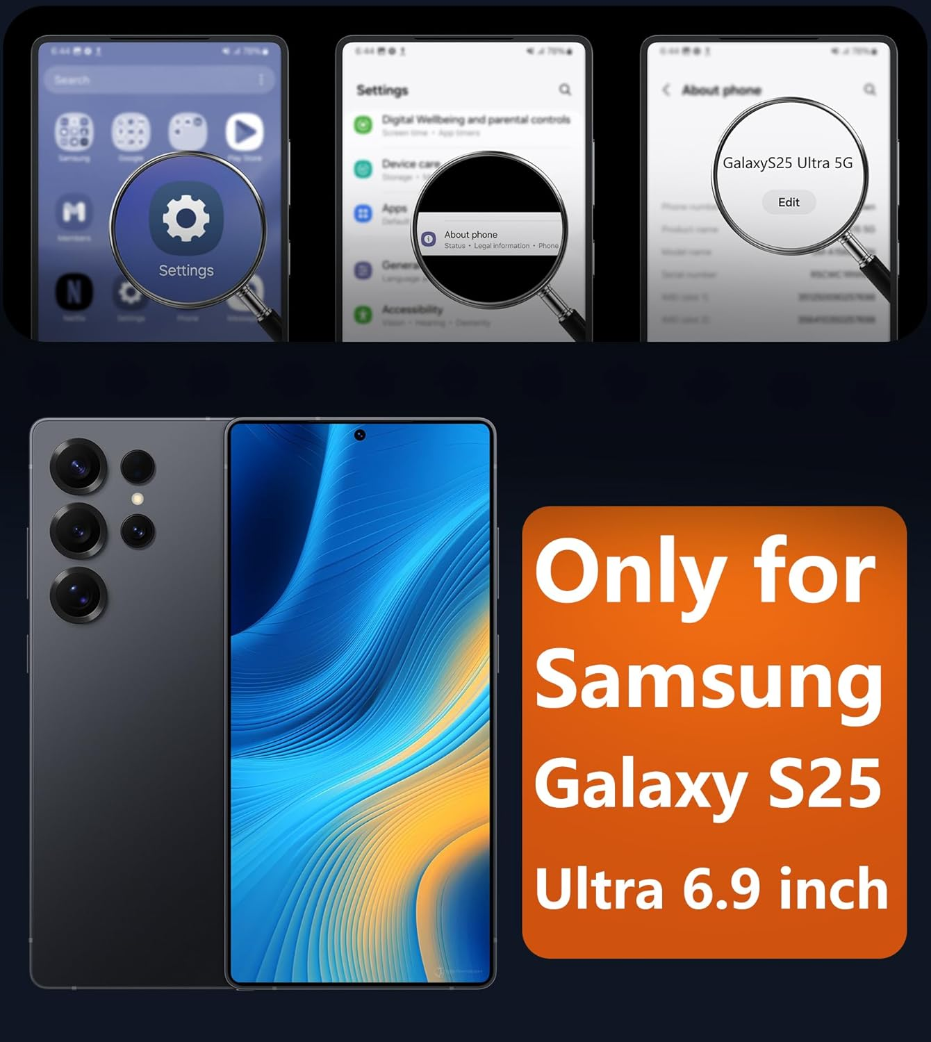 FNTCASE Case for Samsung Galaxy S25-Ultra: Matte Magnetic Slim Translucent Mobile Phone Case Military Drop Protection for Mobile Phones - Robust Durable Shockproof Protective Bumper Case (Black) image number 3