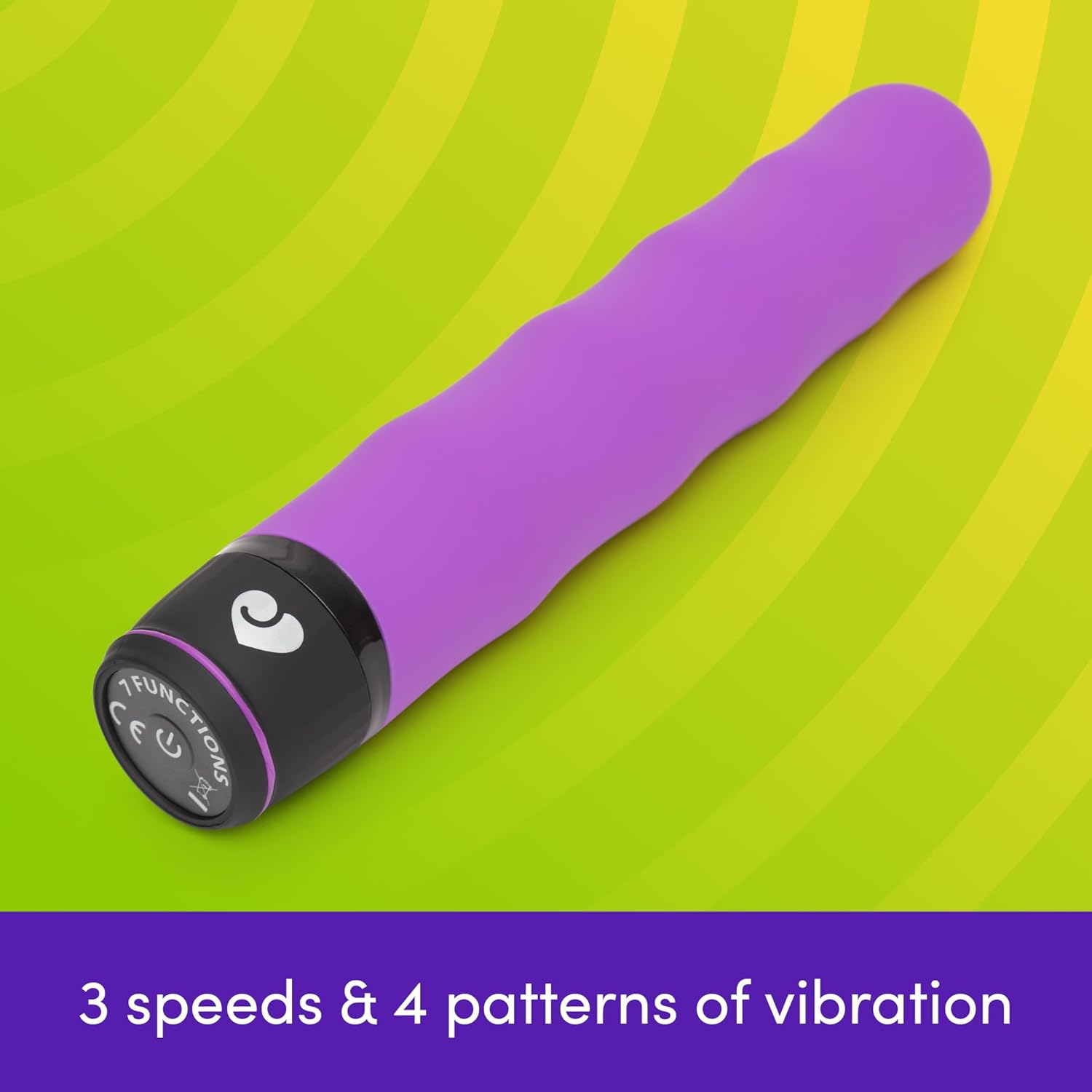Lovehoney Silencer Vibrator - 7 Inch Vibrator for Women - Multispeed Quiet Vibrator - Rounded Tip & Wavy Shaft for Stimulation - Waterproof - Purple image number 4