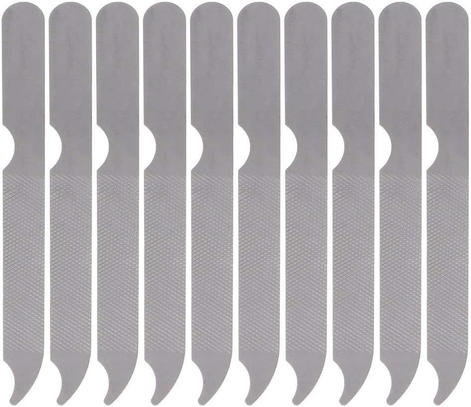 10Pcs Stainless Steel Metal Nail Art New Pedicure Tool Dual Sided File Manicure image number 2
