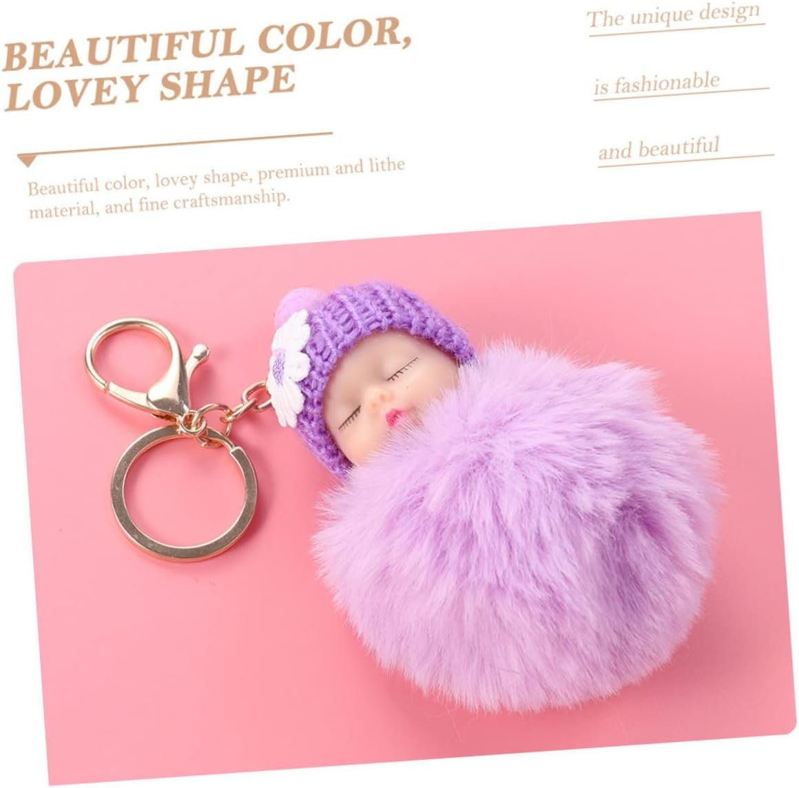 FOYTOKI 2Pcs Stylish Plushie Keychain Keyring Pompom Decor Decorative Bag Pendant Cartoon Charm