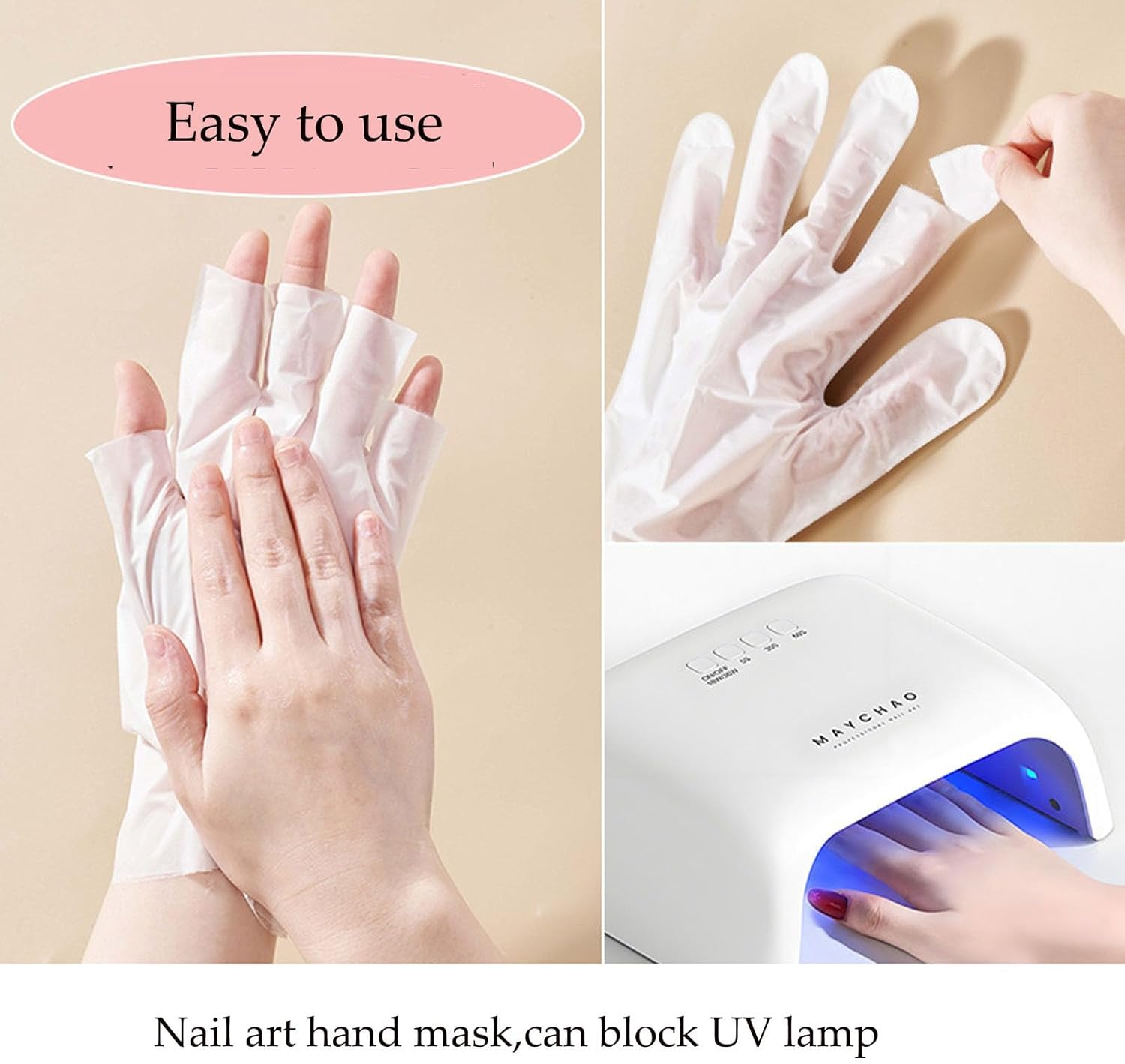 Moisturising Hand Mask with Goat Milk and Niacinamide, 6-Piece Set, Removable Fingertip Design image number 5