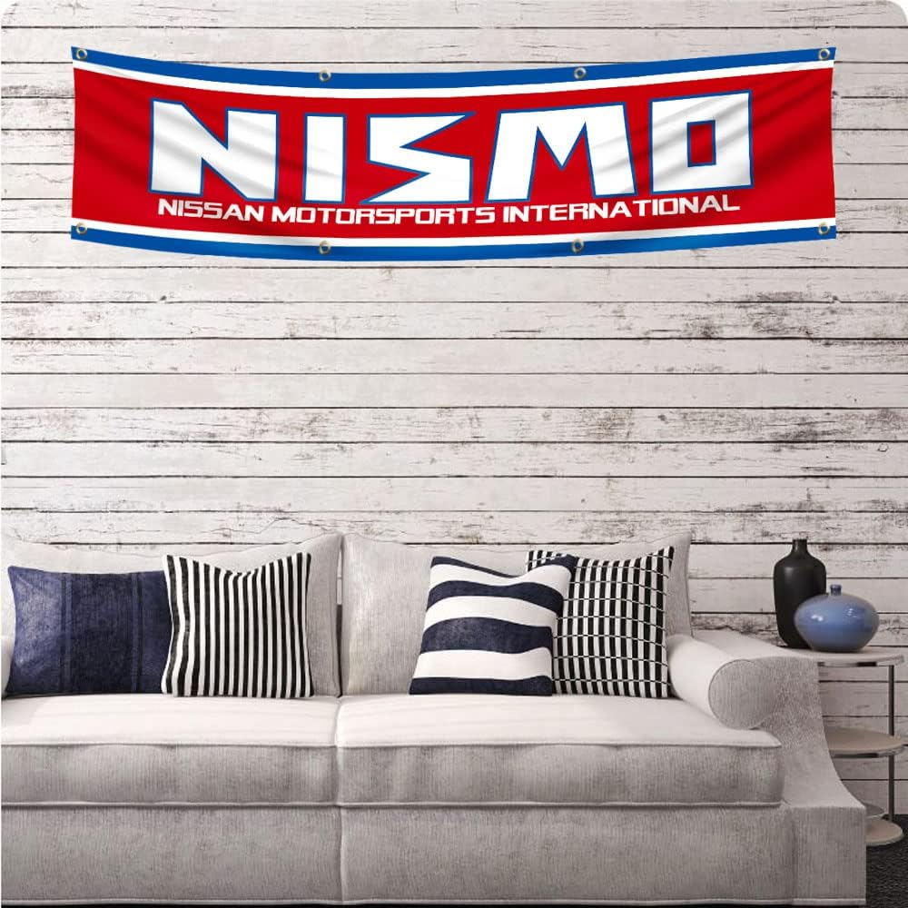 Kasflag Flag Banner NISSAN Motorsport 2X8Ft Vibrat Color/Hd Printing/ 150D Polyster Banner Garage Decor for Man Cave image number 2