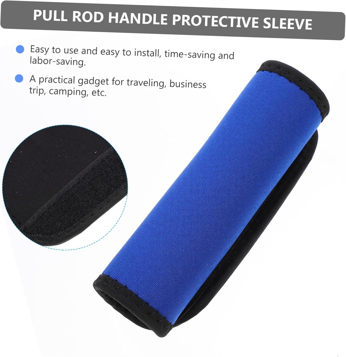 WESIEVYA 2Pcs Neoprene Luggage Handle Wraps Soft Comfortable Suitcase Handle Covers for Easy Identification Travel Accessories for Handbags Suitcases Grey Blue Colors Included image number 4