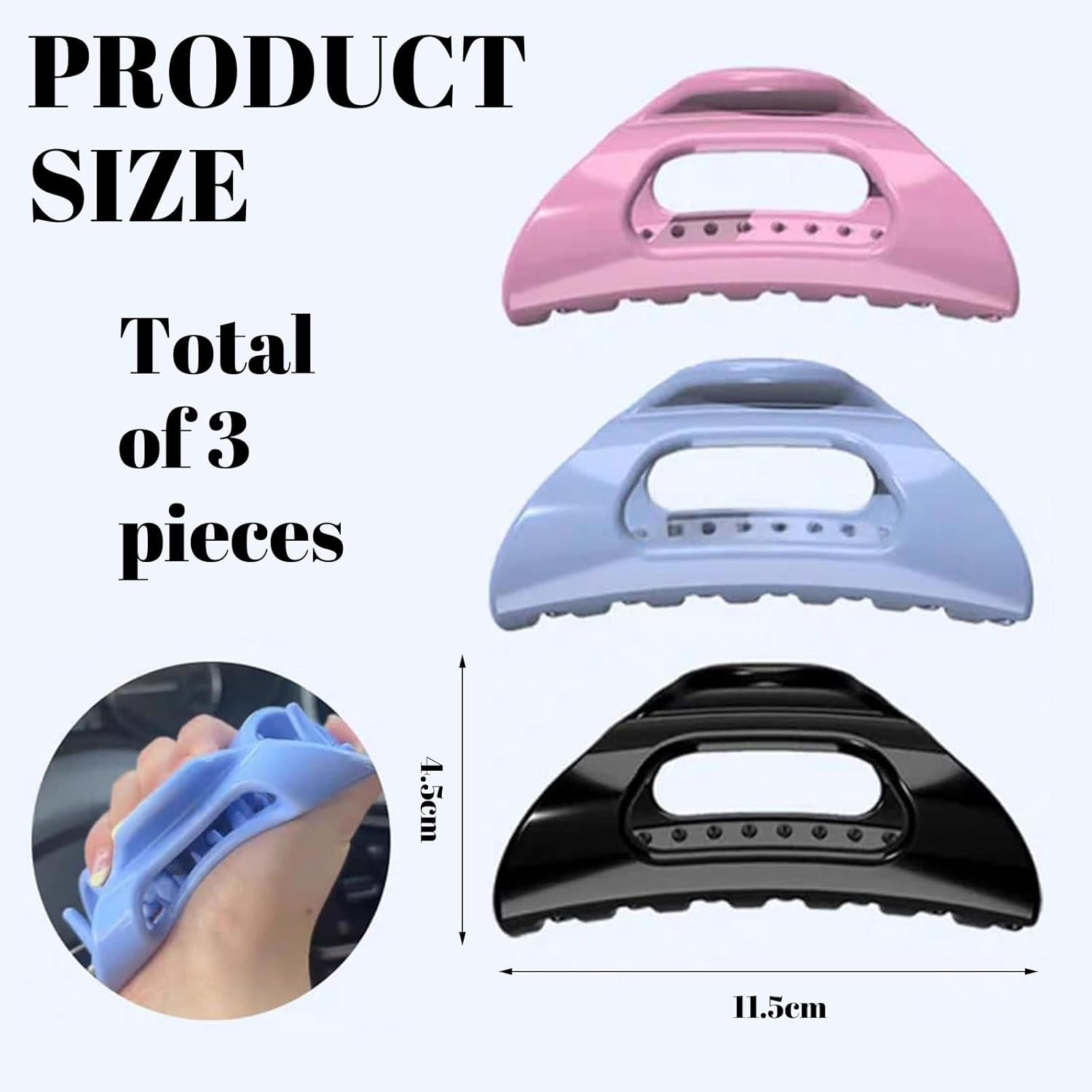 Muorruo 3 Piece Cozy Clips, Ultra-Soft and Flexible Claw Clip, Comfortable Cloud Hairpin for Thick and Long Hair, Hair Clips with Strong Hold and Non-Slip Grip, Lightweight image number 1