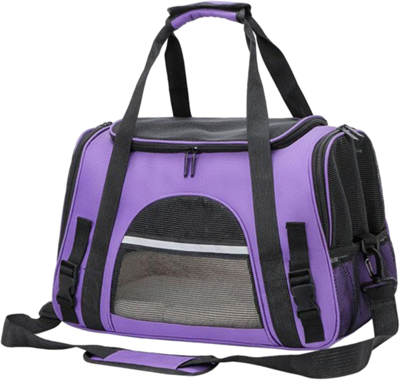 Fenteer Pet Carrier Cat Carrier Soft Large Capacity Zipper Travel Bag for Pets with Shoulder Strap and Pink