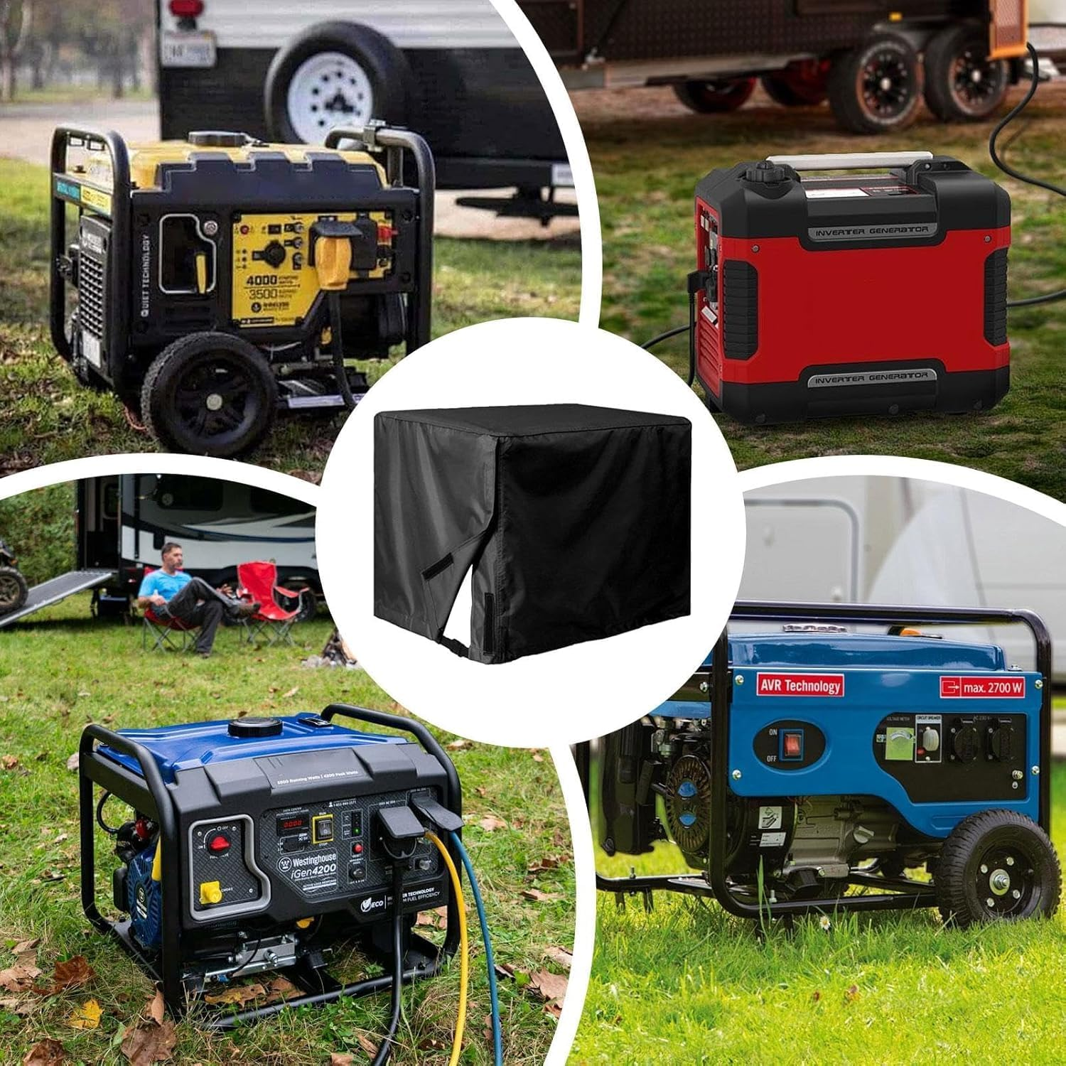 BEANPRECOY Outdoor Generator Cover 65X51X51Cm, Universal Waterproof & Dustproof Generator Protect Cover with Coating, Heavy Duty Sun Shade Cover for Outdoor Most Generators image number 4