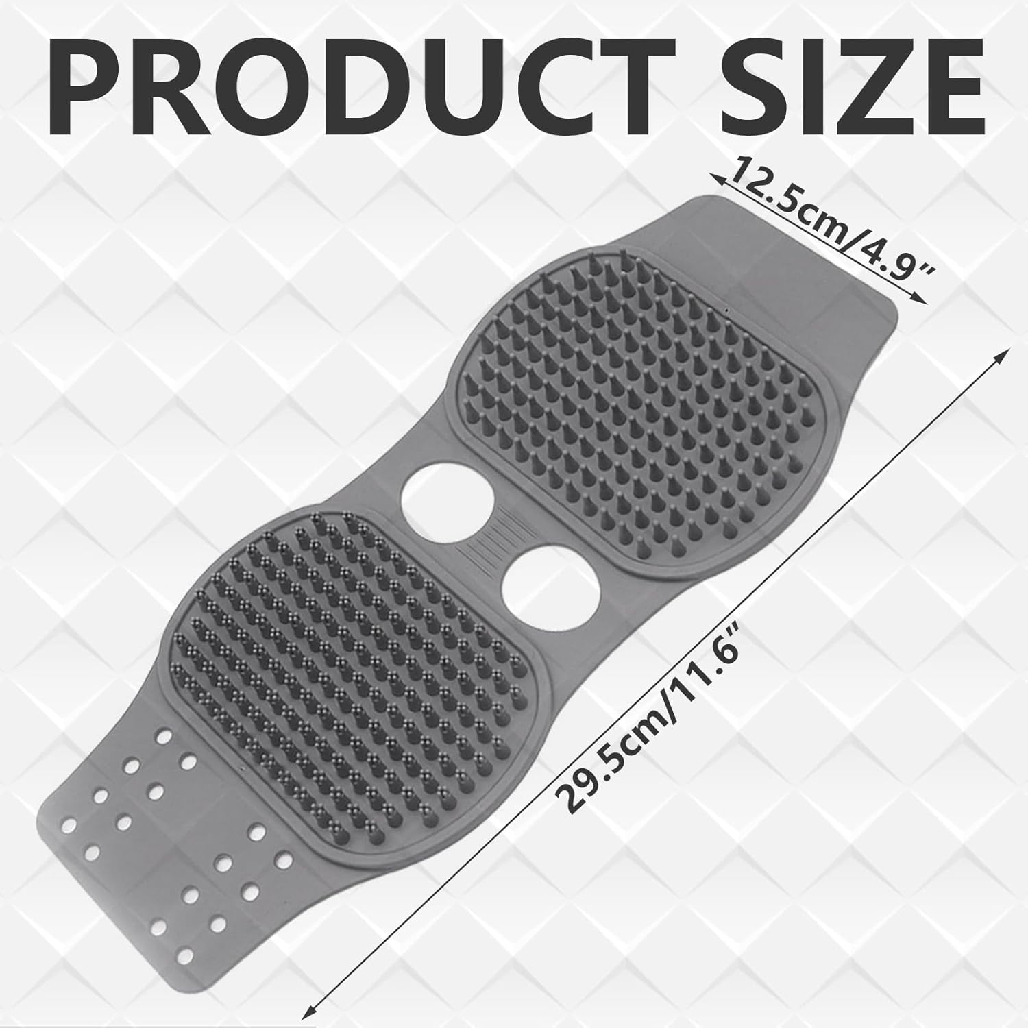 Culinavog Dog Brush, 1 Piece Soft Silicone Brush with Adjustable Handle, Easy to Clean, Silicone Bath Brush for Pets, Silicone Shower Brush for Cats, Dogs (29.6 &times; 12.6 Cm, Grey) image number 6