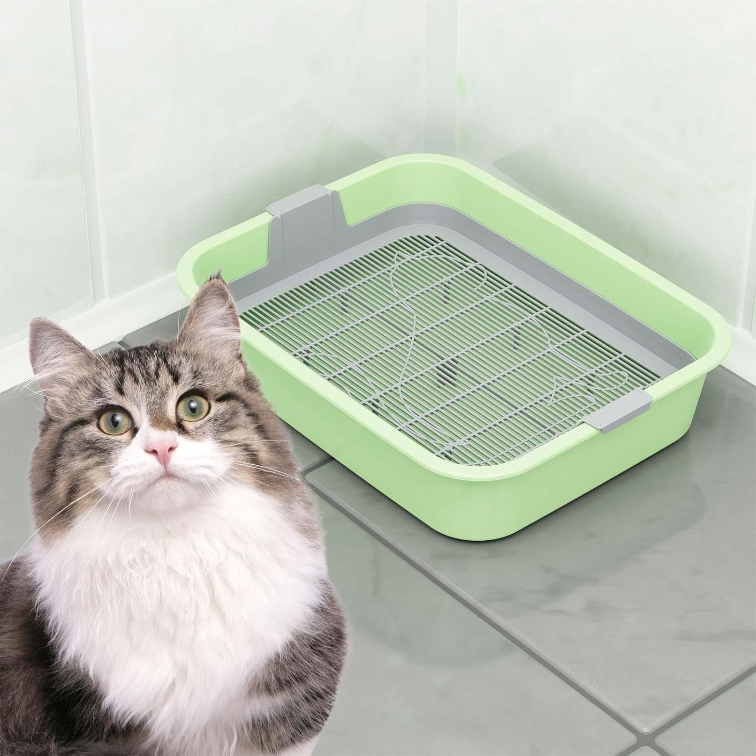 Kitten Toilet Small Cat Litter Tray for Kittens with Strainer Toilet for Small Animals Rabbit Toilet Rodent Toilet image number 4