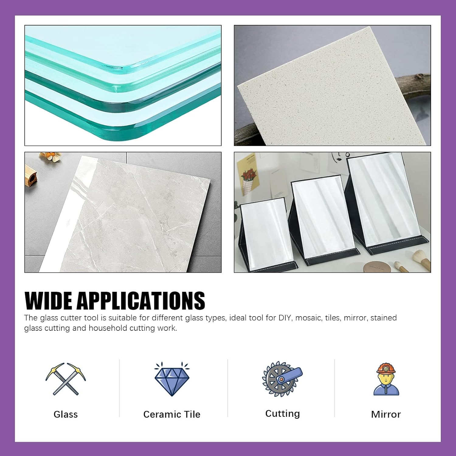 Swpeet 11Pcs 2Mm-20Mm Glass Cutter Pistol Grip and Ergonomic Grip Tungsten Carbide Glass Cutting Tools with Oil Dropper and Pen Glass Cutter Assortment Kit, Professional Stained Glass Cutting Tool