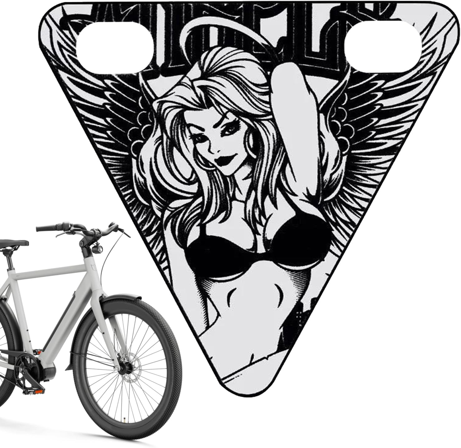 Bike Reflectors, Outdoor Cycling Warning Sign, Decorative Visibility Enhancer Triangle Plate for Touring Race Urban Cycling Commuting Mountain Biking Night Riding