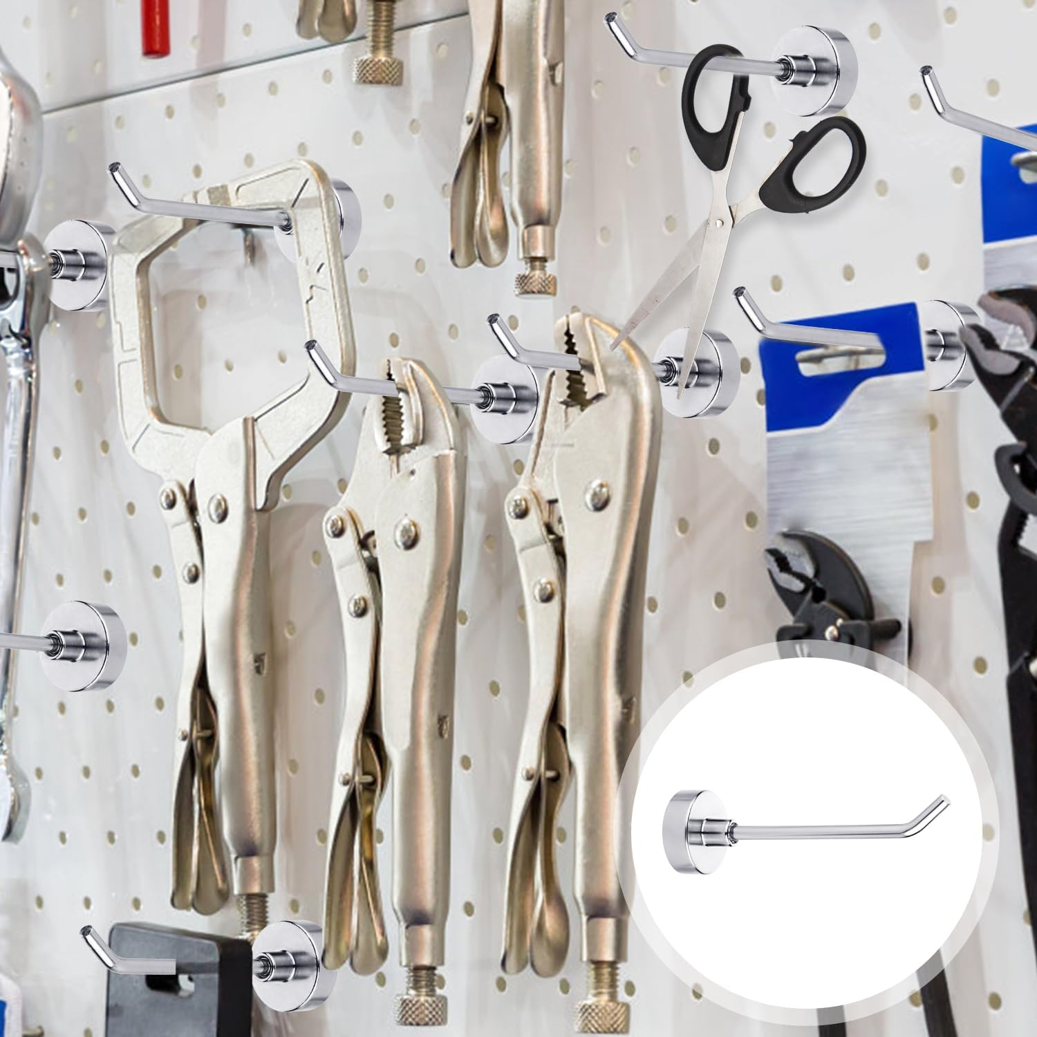 6Pcs Magnetic Hooks, 1.7 Lb Heavy Duty Magnet Hooks 3 Inch Long Magnetic Hooks for Hanging Strong Magnetic Hanger for Cruise Cabins, Towel, Grill, Fridge, Kitchen, Garage, Workplace (Silver) image number 4