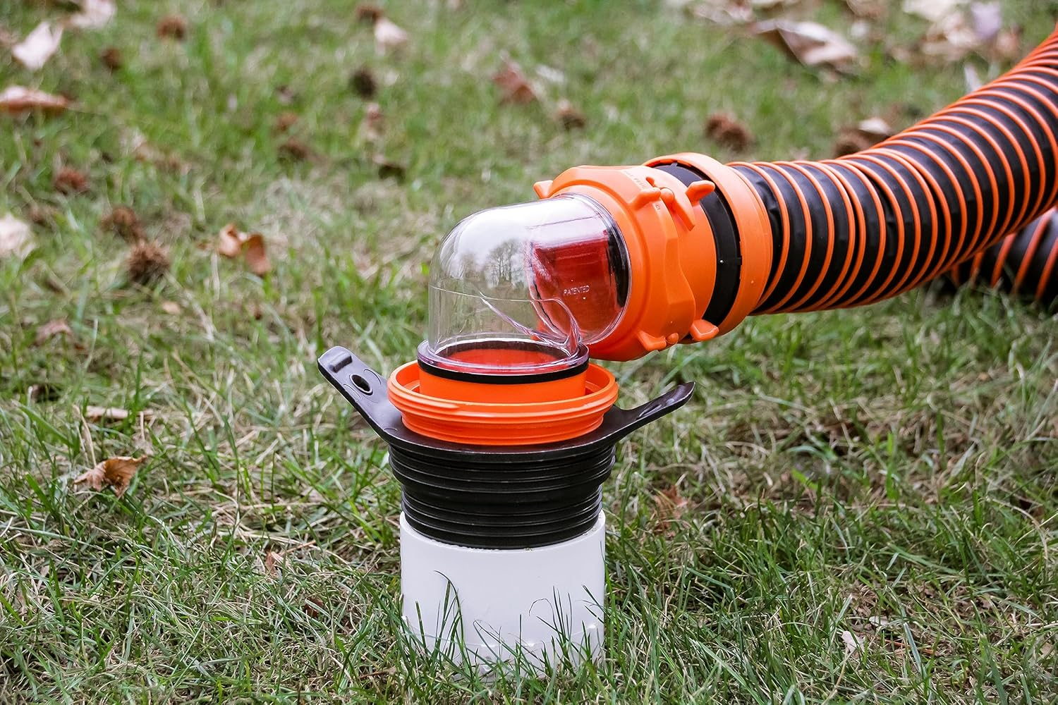 Camco Flexible 3-In-1 Sewer Adapter Hose Seal -Flexible Fitting That Makes Connection to a Sewer Inlet Simple and Less Hands On! (39318), Black image number 3