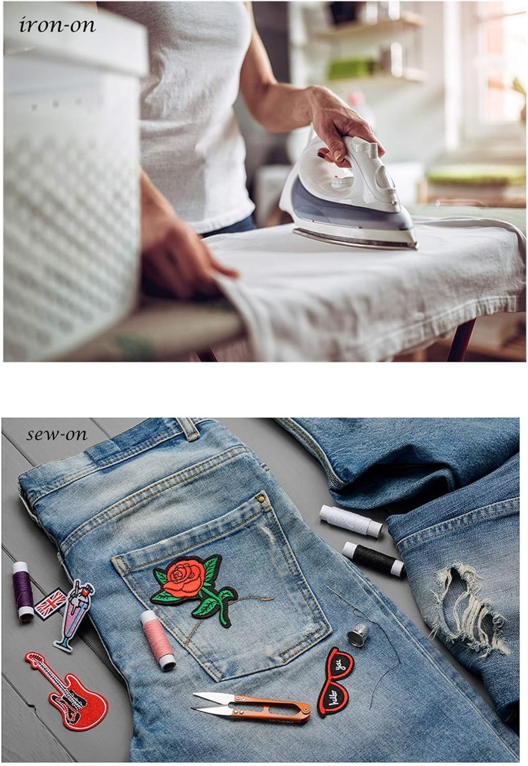 80Pcs Random Assorted Styles Embroidered Patches, Bright Vivid Colors, Decorative Patches Applique, Sew On/Iron on Patch Applique for Clothes Dress Hat Jeans DIY Accessories image number 2